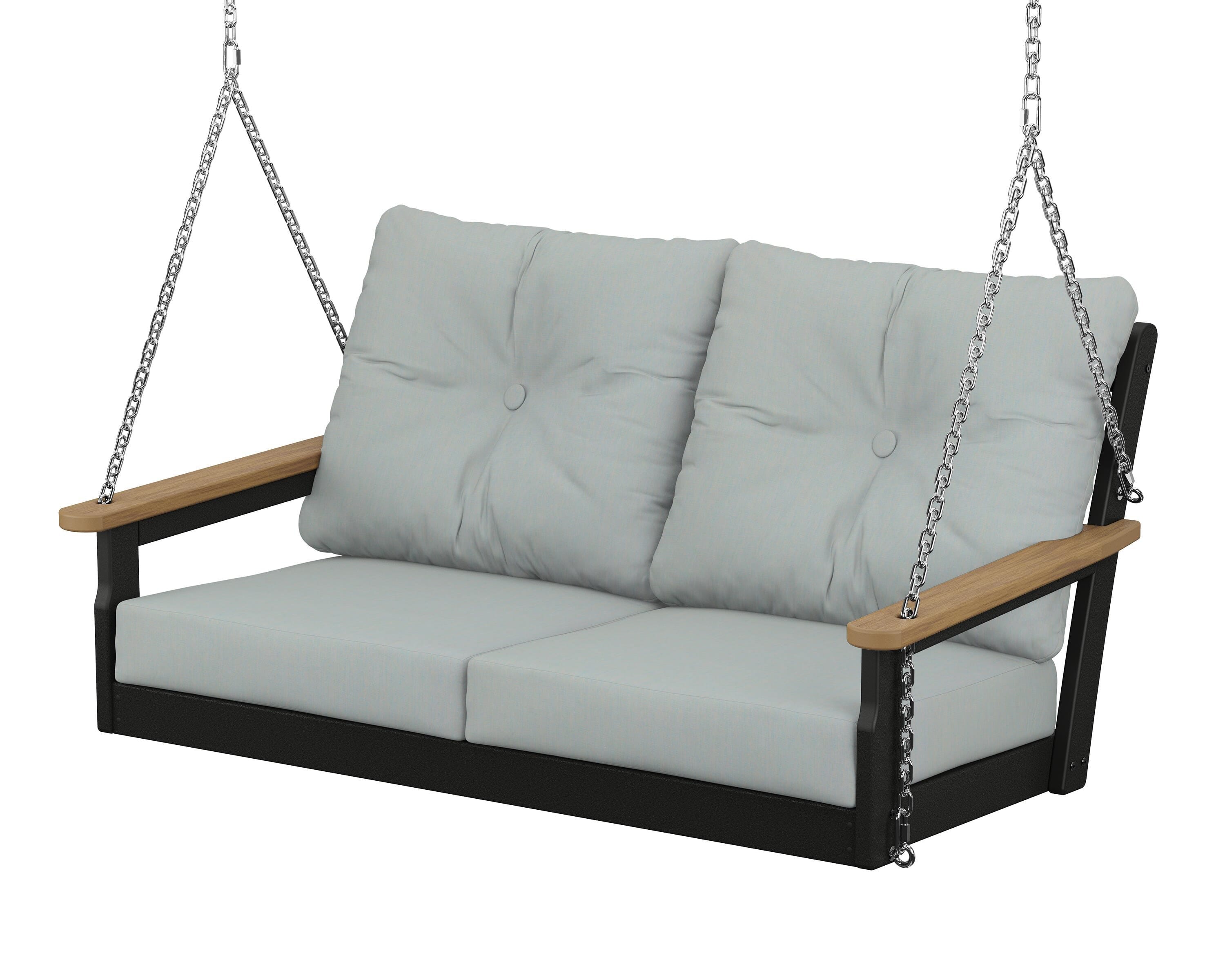 POLYWOOD® Vineyard Deep Seating Swing in Black / Natural / Spa