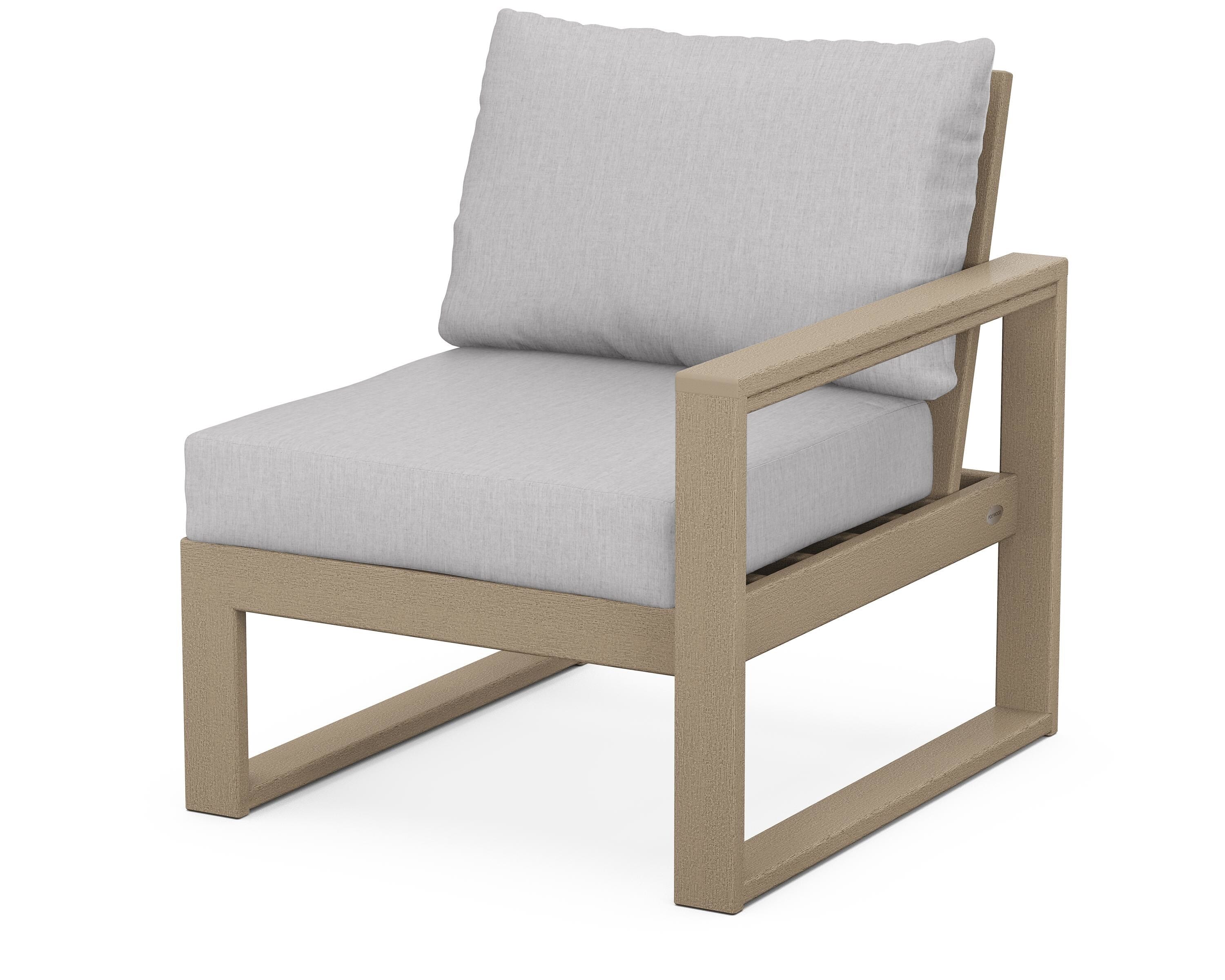 POLYWOOD® EDGE Modular Right Arm Chair in Vintage Sahara / Granite