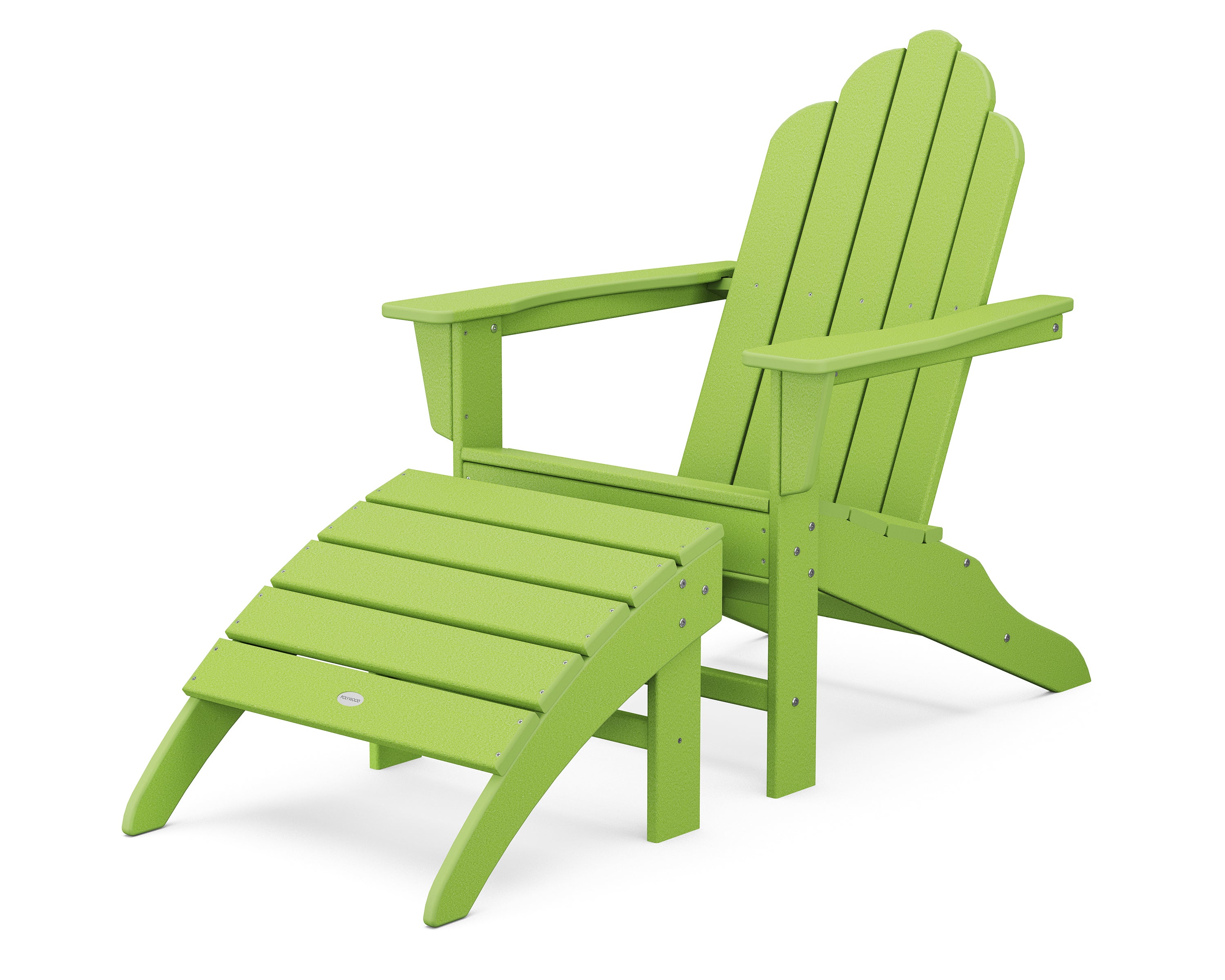 POLYWOOD® Long Island Adirondack 2-Piece Set in Lime