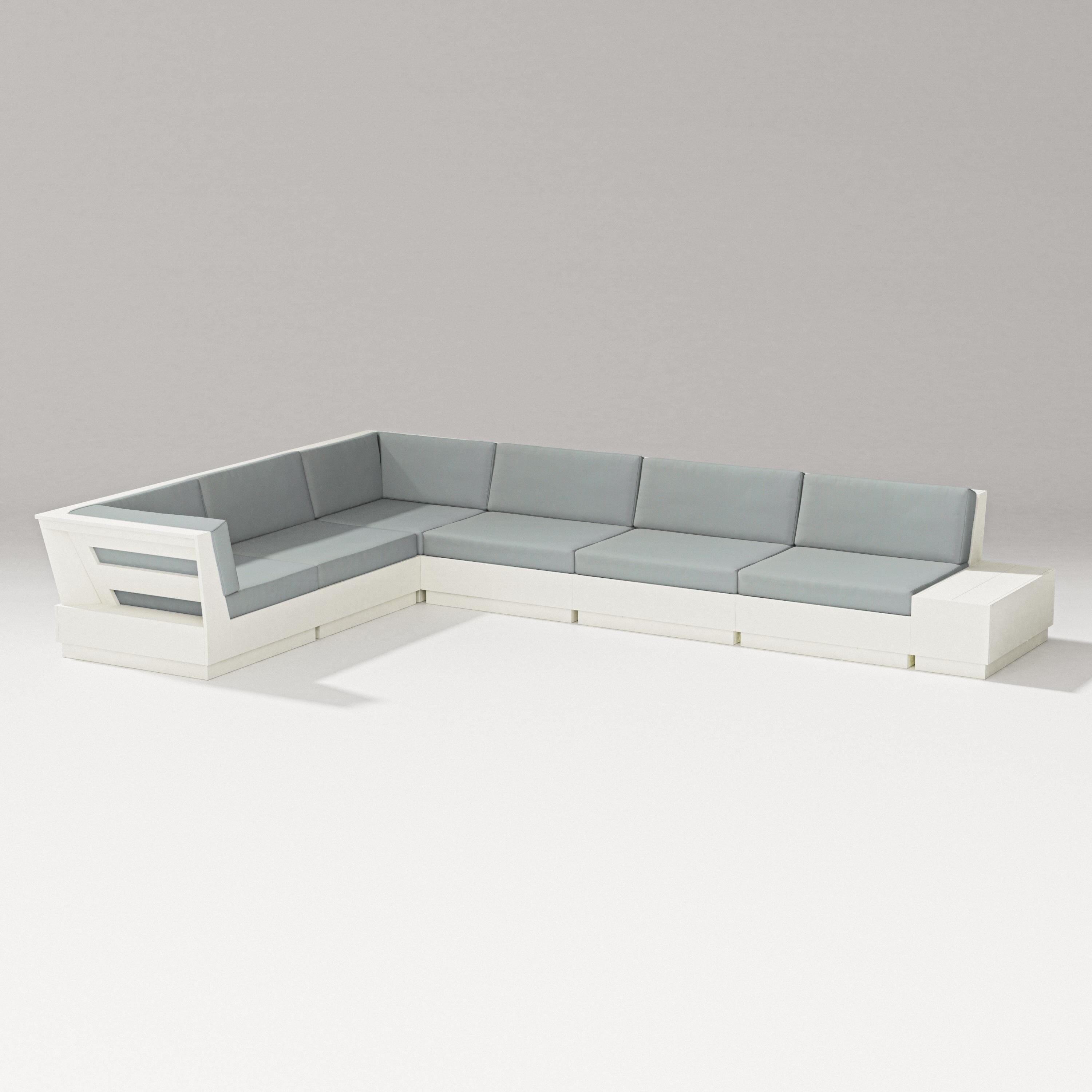 PW Designer Series Elevate 7-Piece Corner Sectional in Vintage White / Spa