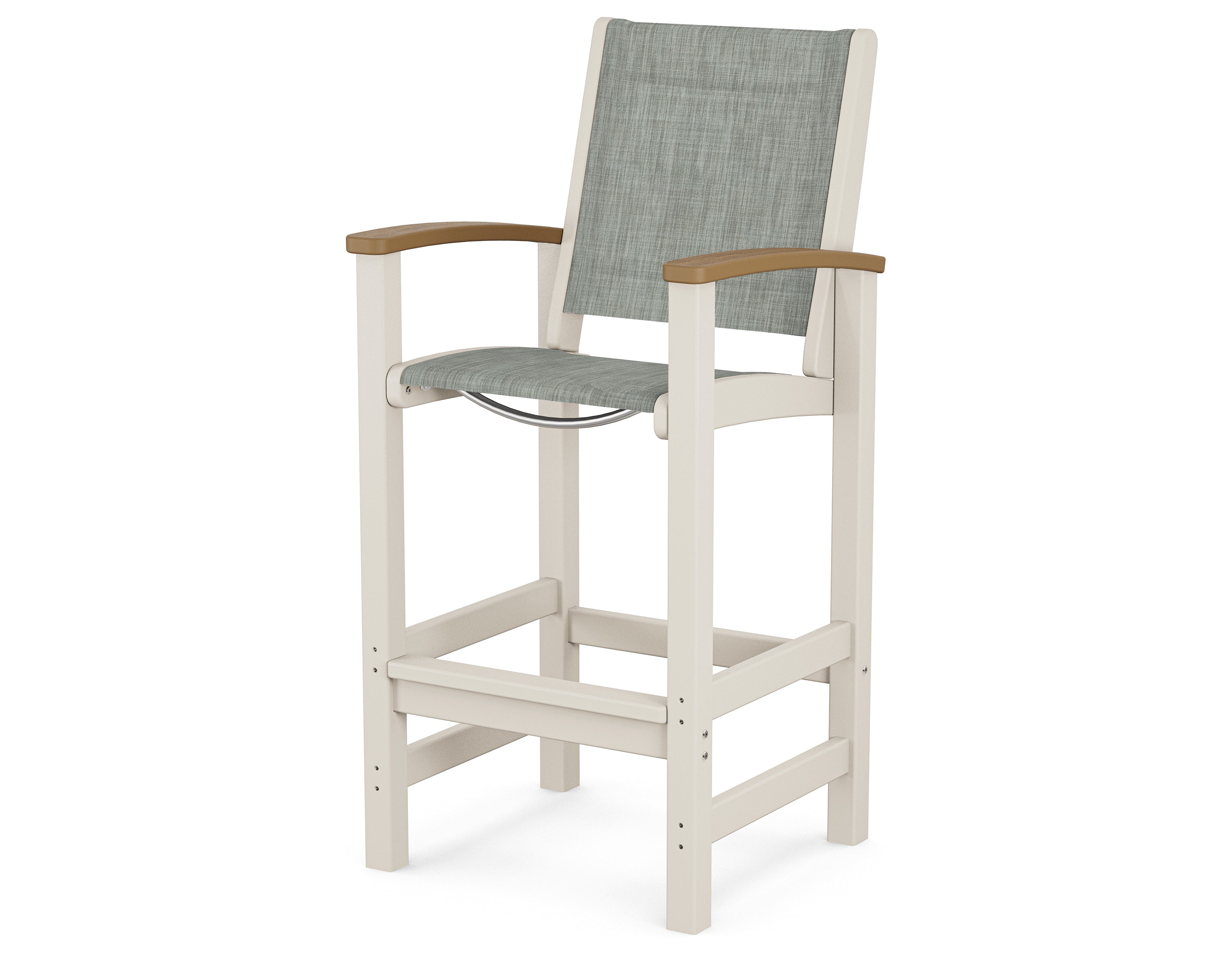 POLYWOOD® Coastal Bar Chair in Sand / Natural / Birch Sling