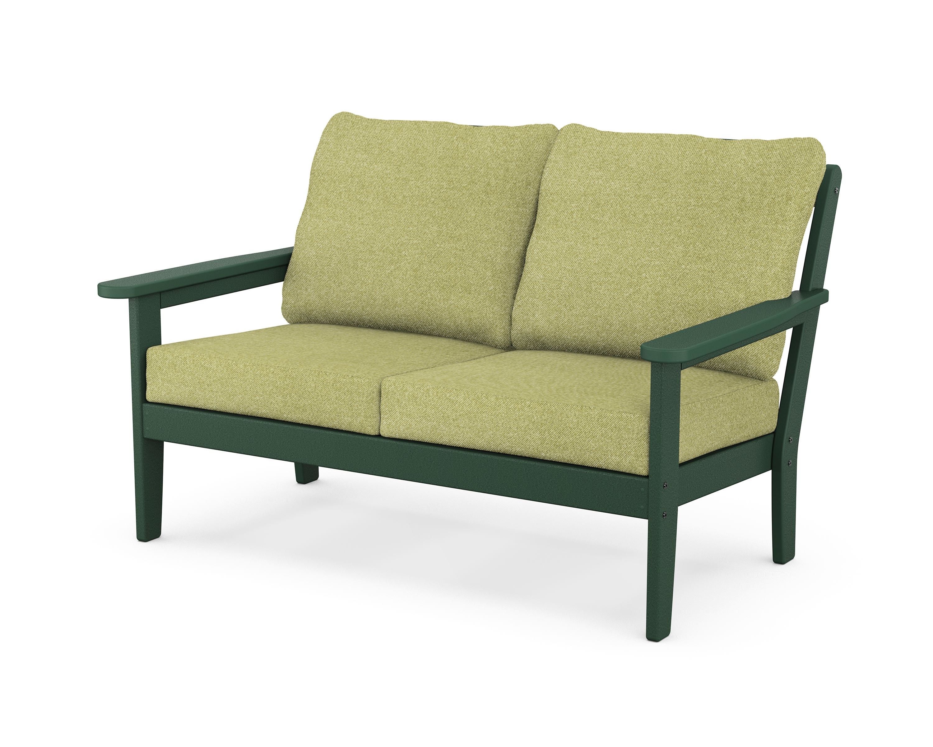 Country Living Cottage Deep Seating Loveseat in Green / Chartreuse Boucle