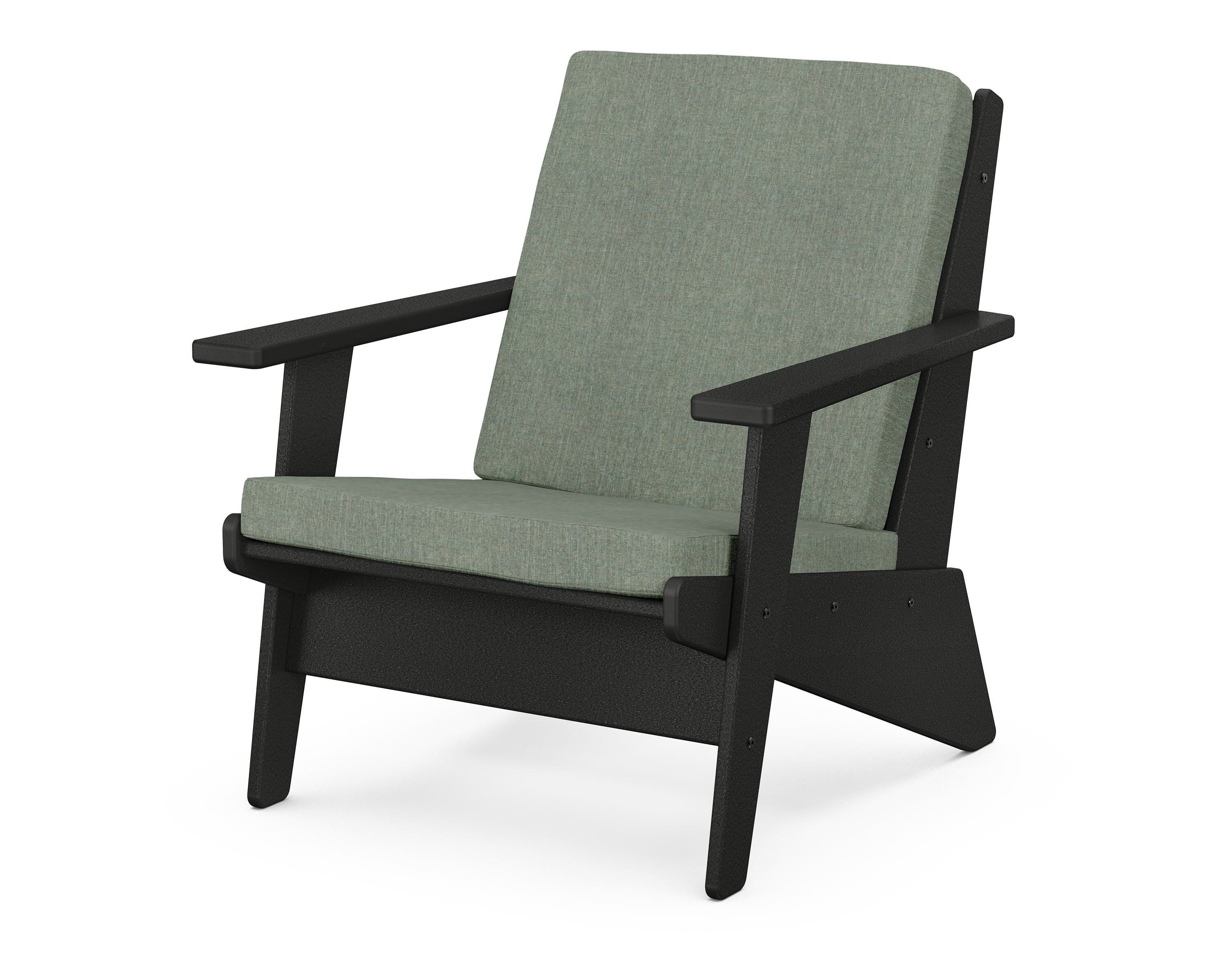 POLYWOOD® Riviera Modern Lounge Chair in Black / Cast Sage
