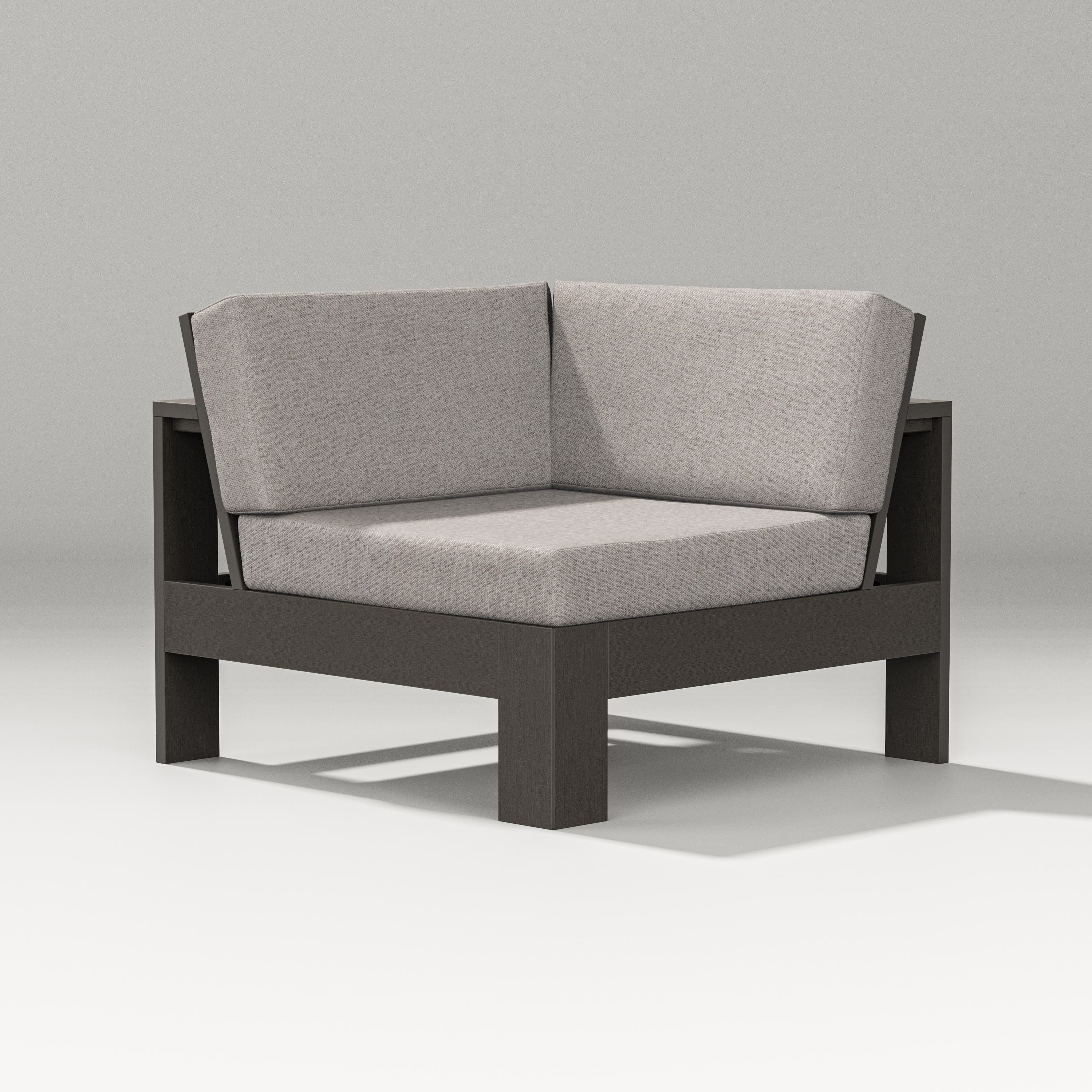 PW Designer Series Latitude Modular Corner Chair in Vintage Coffee / Weathered Tweed