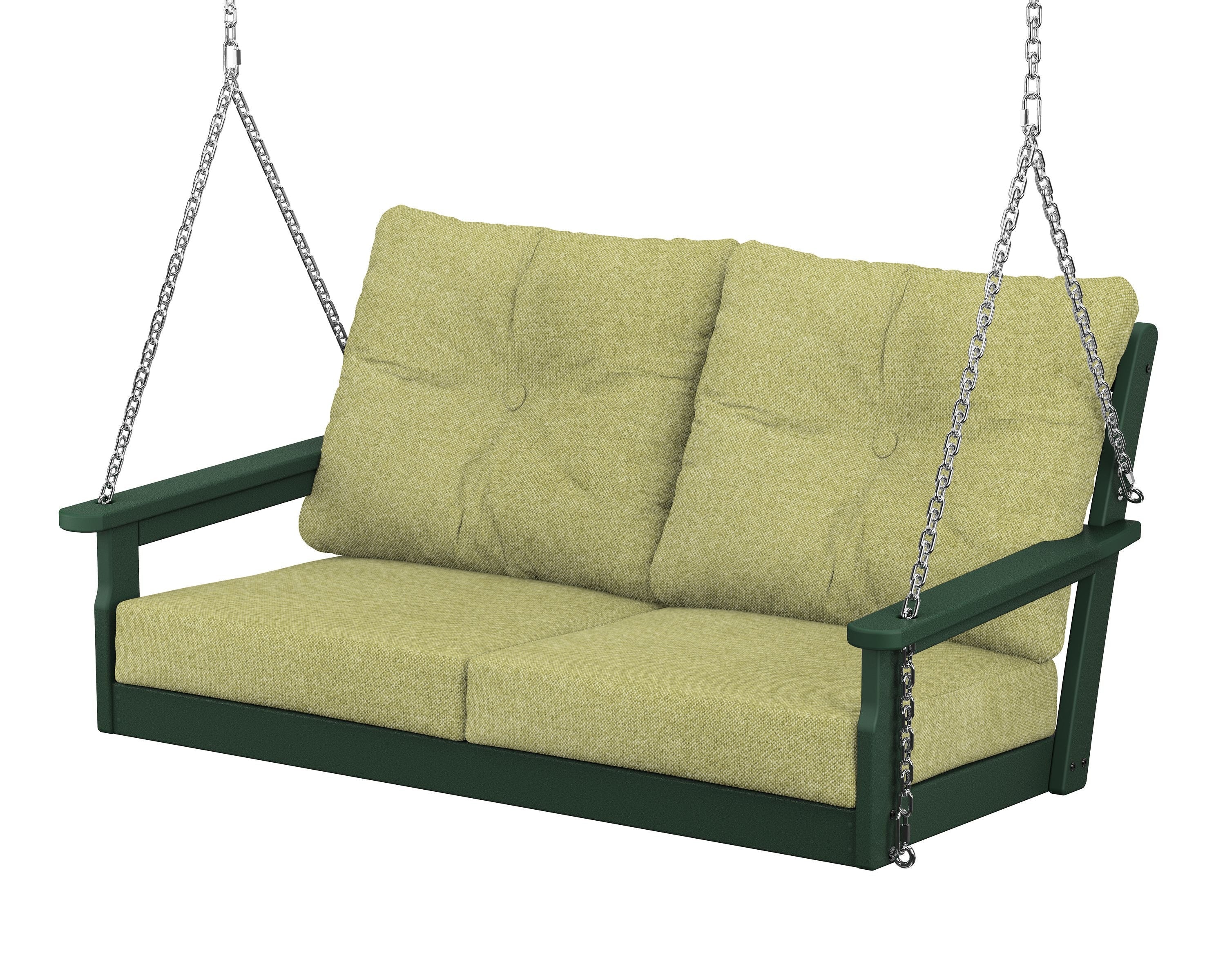 POLYWOOD® Vineyard Deep Seating Swing in Green / Chartreuse Boucle