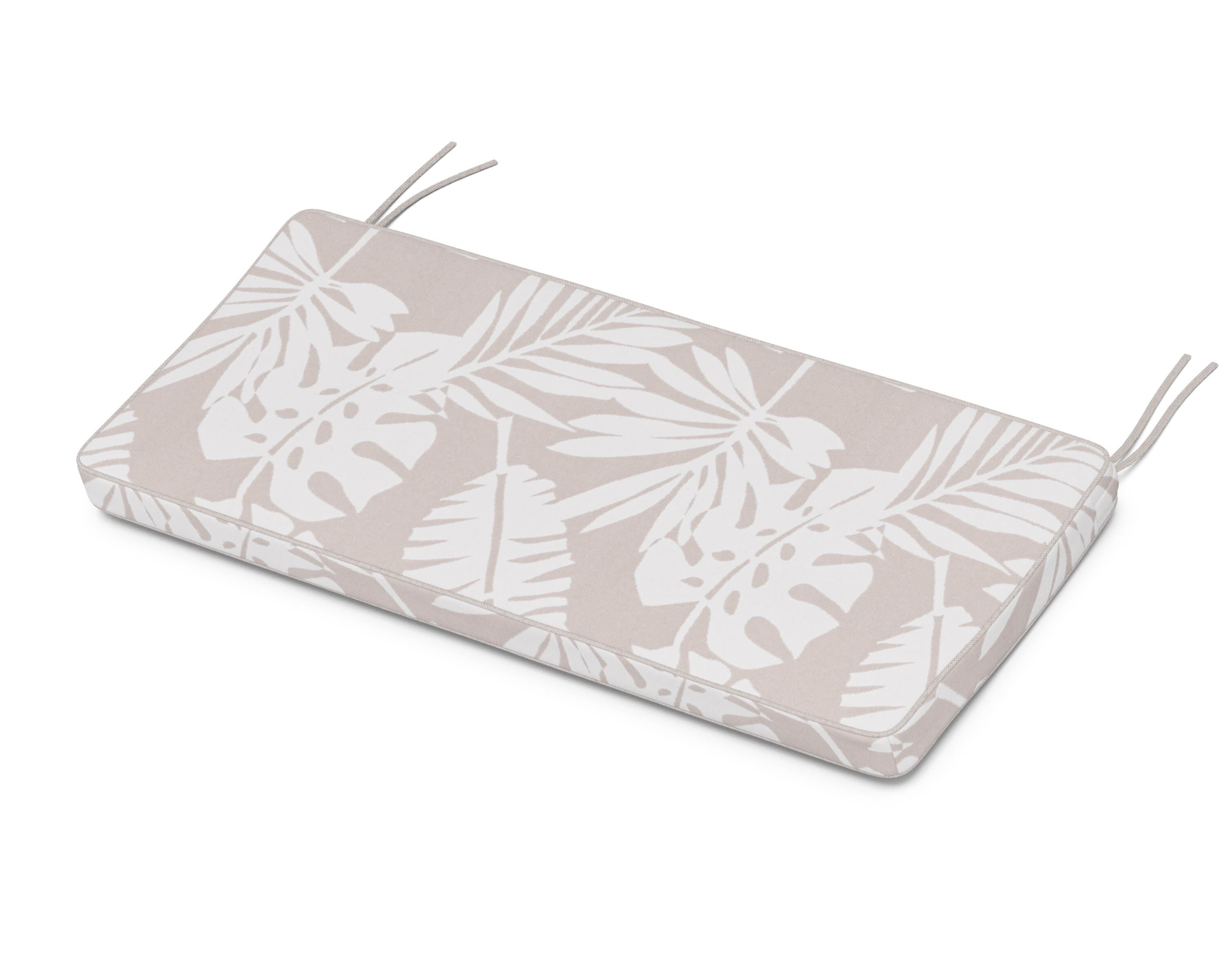 Martha Stewart by POLYWOOD® Chinoiserie Bench Seat Cushion in Leaf Dune Burlap