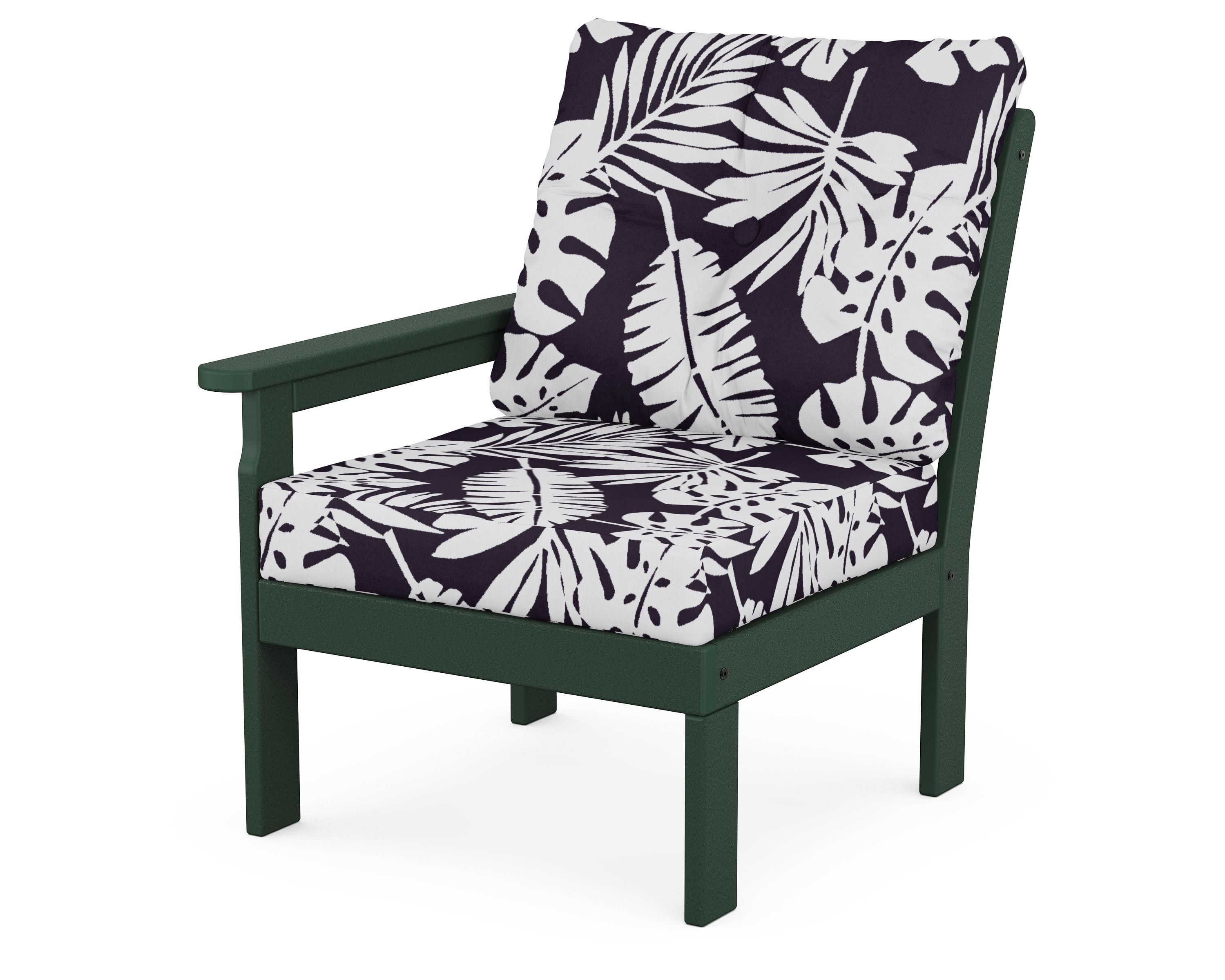 POLYWOOD® Vineyard Modular Left Arm Chair in Green / Leaf Navy