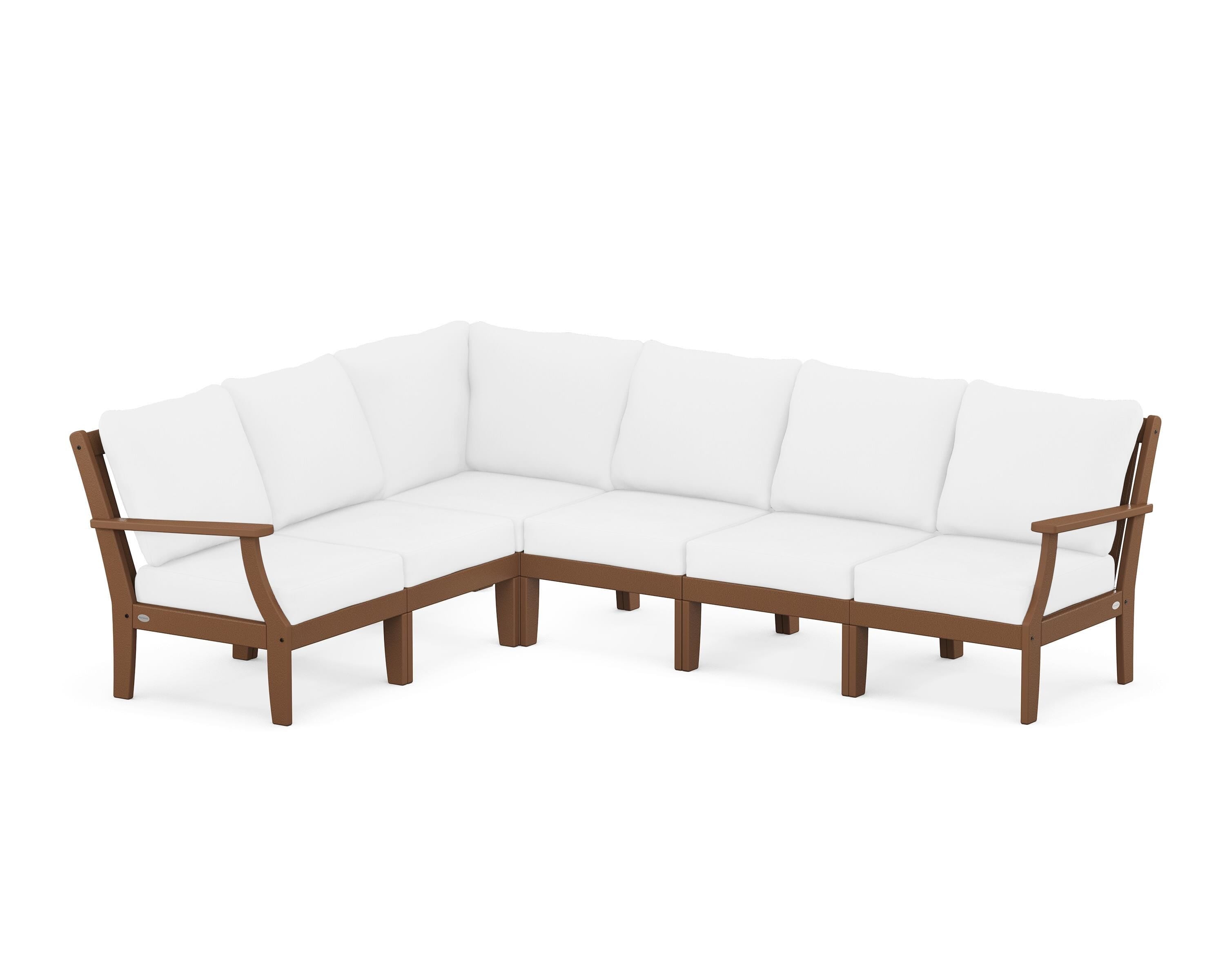 POLYWOOD® Braxton Modular 6-Piece Deep Seating Set in Teak / Natural