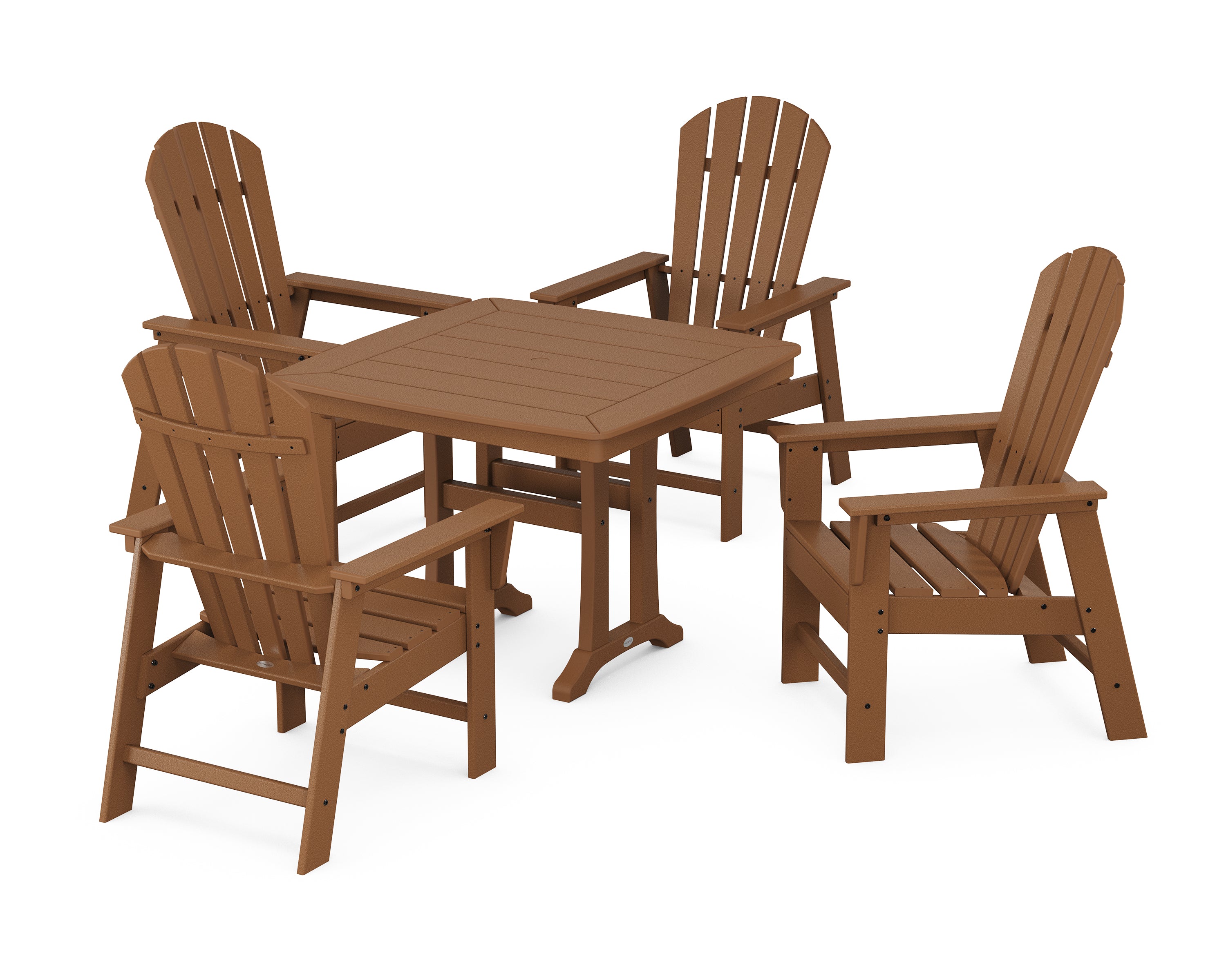 POLYWOOD® South Beach 5-Piece Dining Set with Trestle Legs in Teak