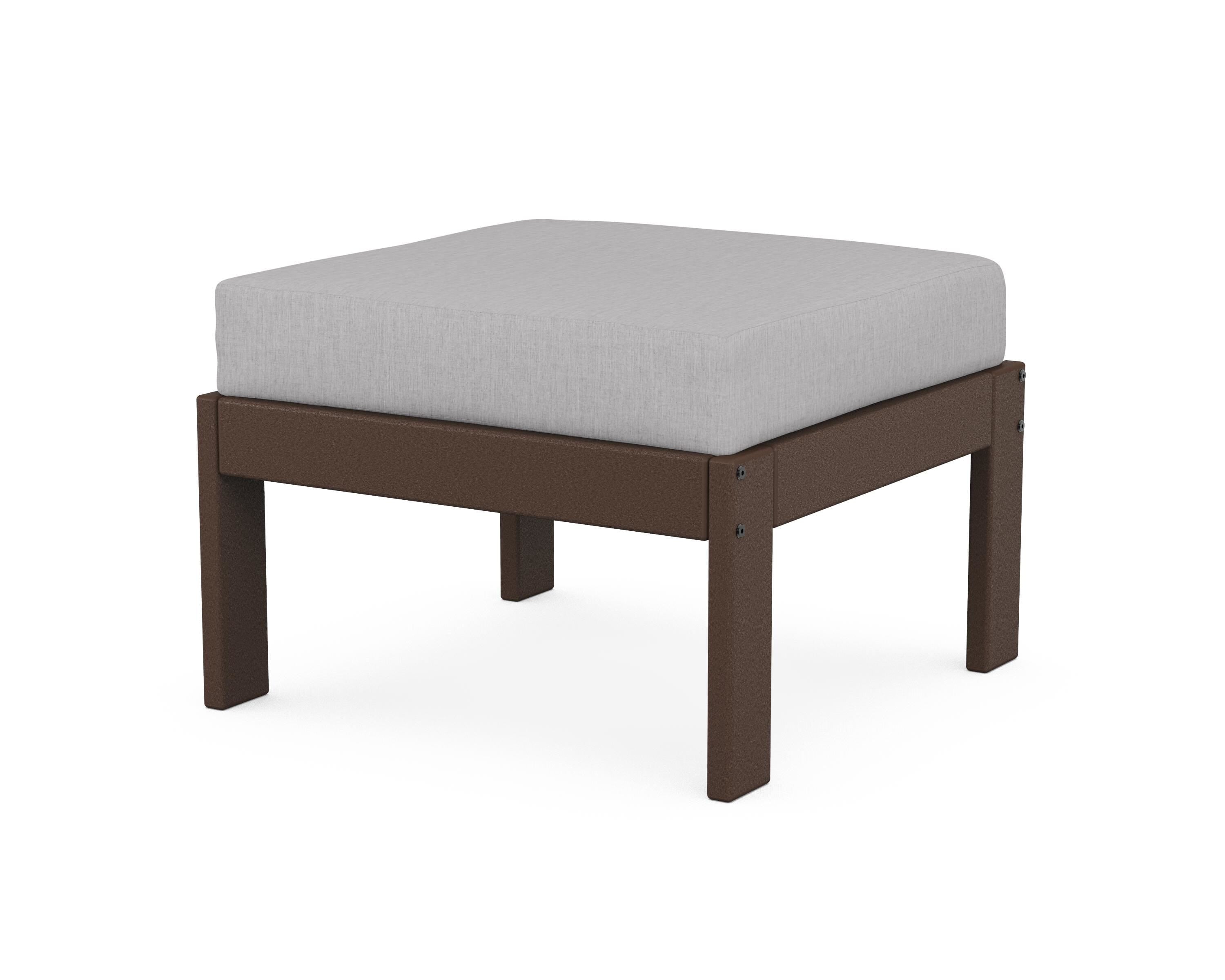 POLYWOOD® Vineyard Modular Ottoman in Mahogany / Granite