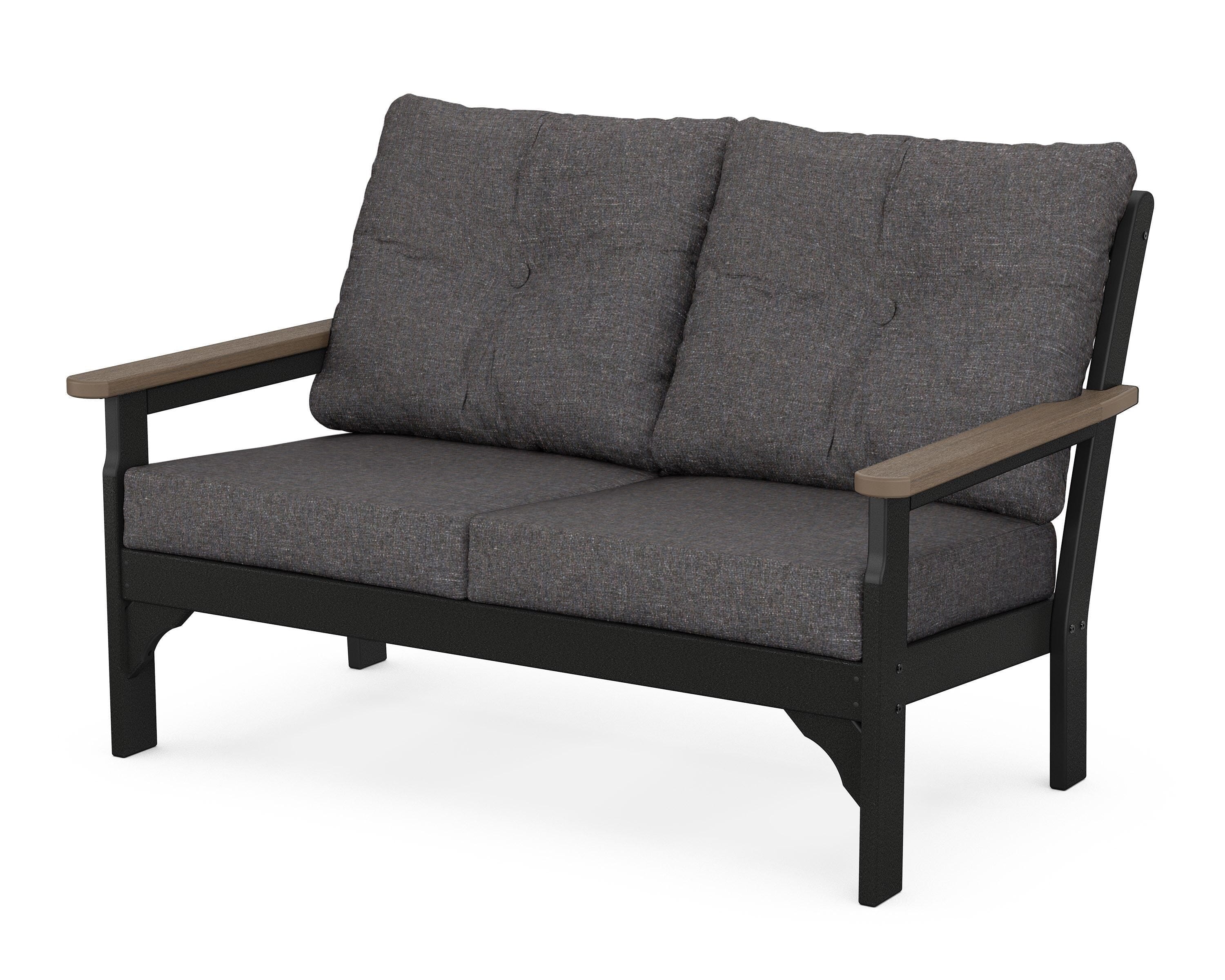 POLYWOOD® Vineyard Deep Seating Loveseat in Black / Kona / Ash Charcoal