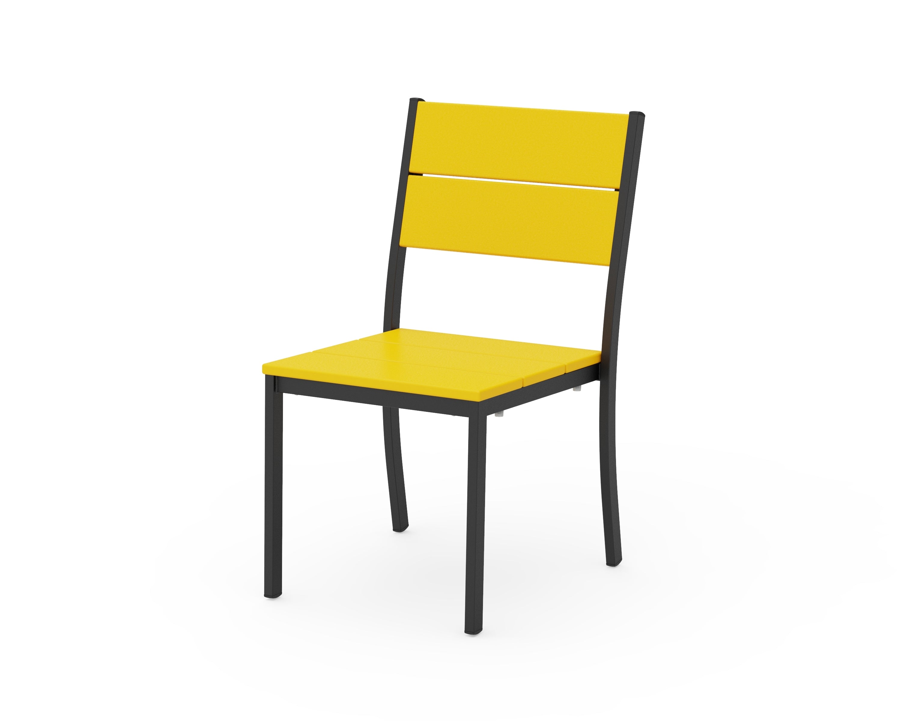 POLYWOOD® Main Street Stacking Dining Side Chair in Black / Lemon