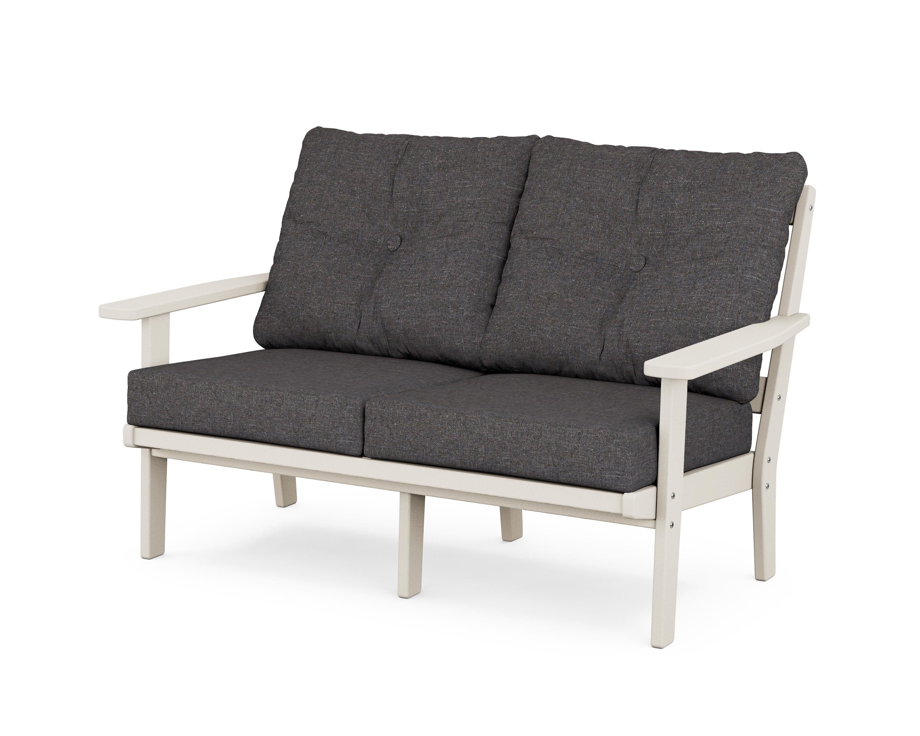 POLYWOOD® Oxford Deep Seating Loveseat in Sand / Ash Charcoal