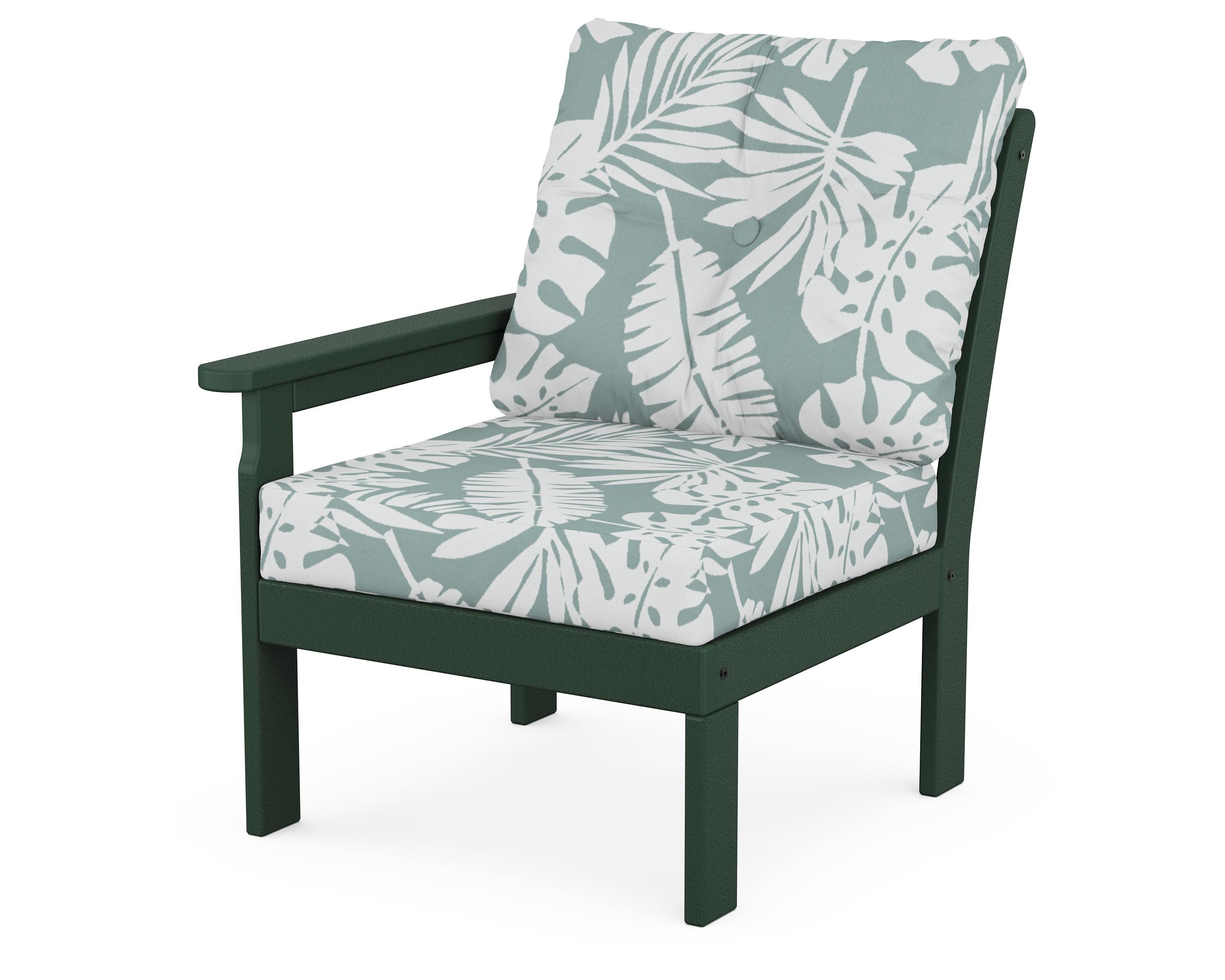POLYWOOD® Vineyard Modular Left Arm Chair in Green / Leaf Glacier Spa