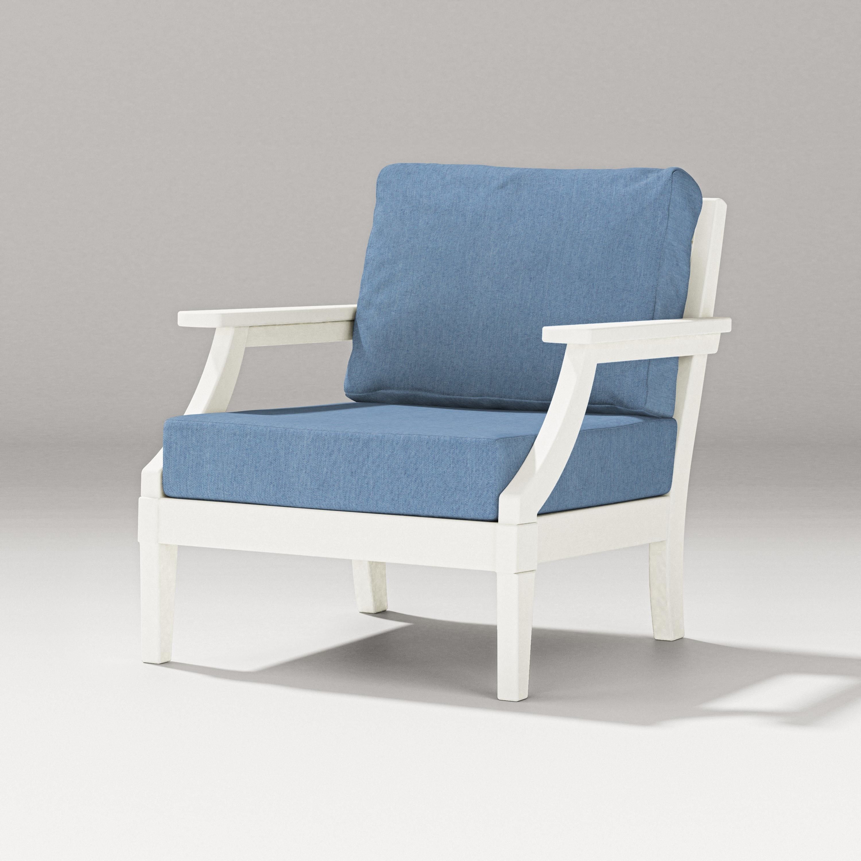 PW Designer Series Estate Lounge Chair in Vintage White / Sky Blue