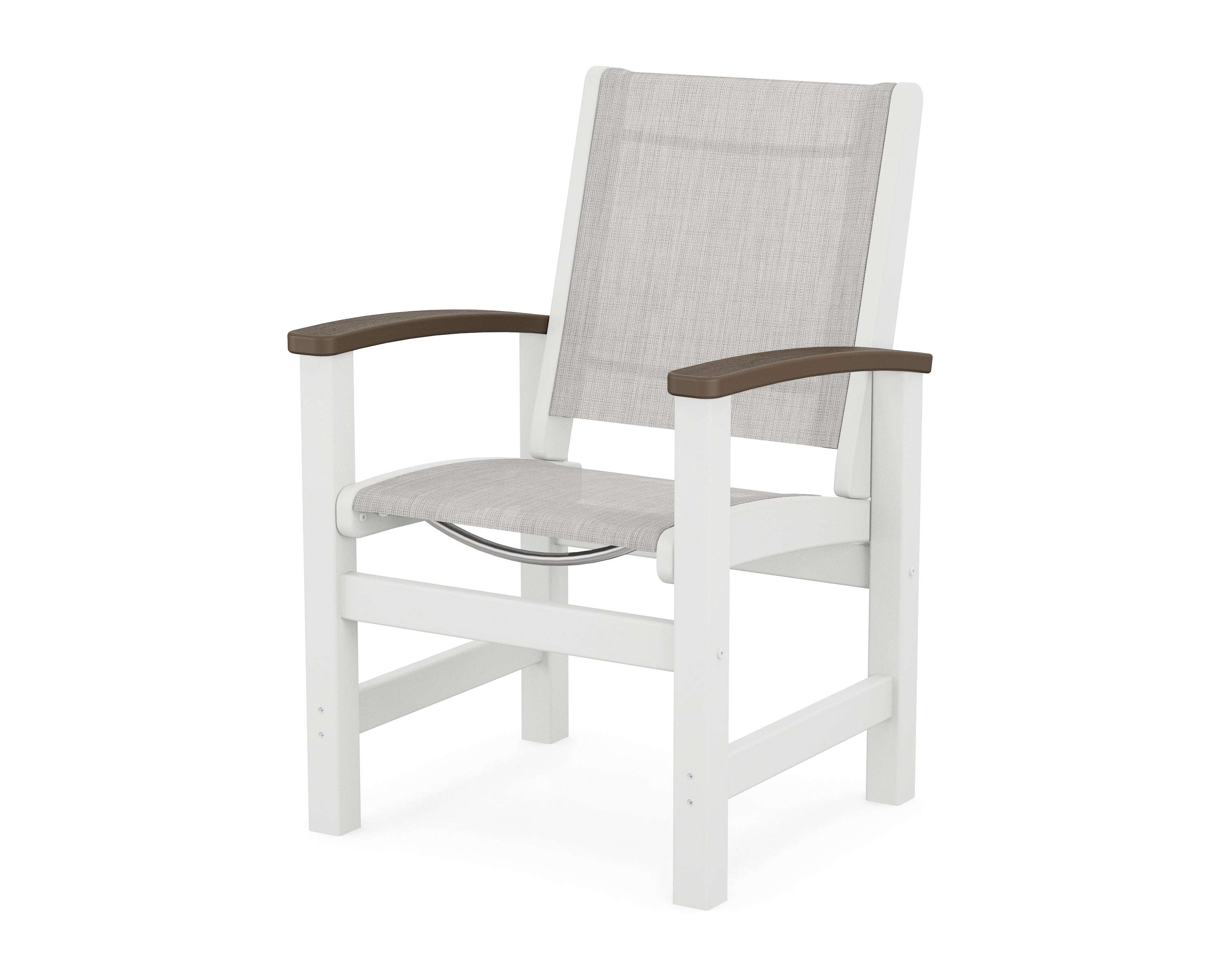 POLYWOOD® Coastal Dining Chair in White / Kona / Parchment Sling
