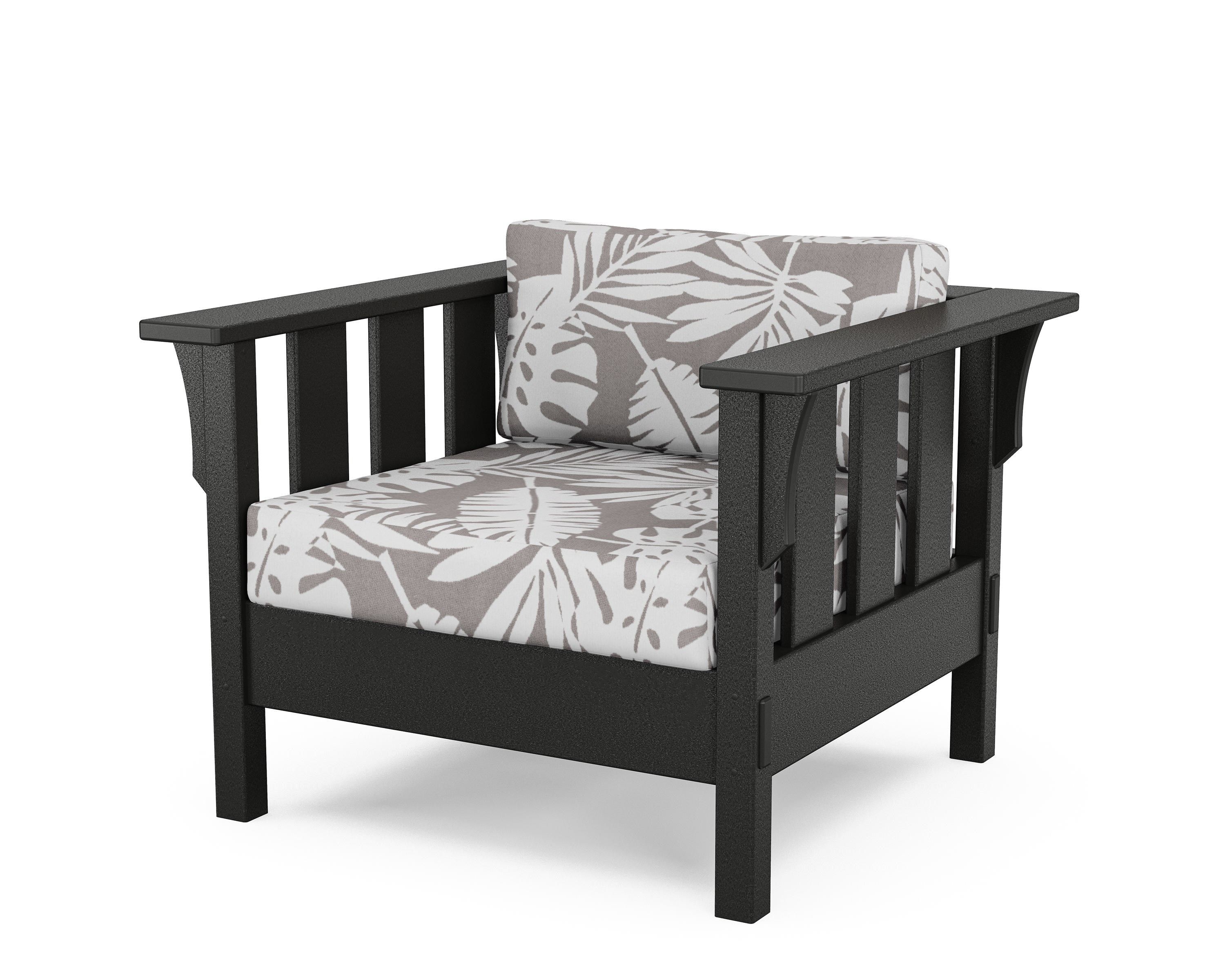 Martha Stewart by POLYWOOD® Acadia Deep Seating Chair in Black / Leaf Grey Mist