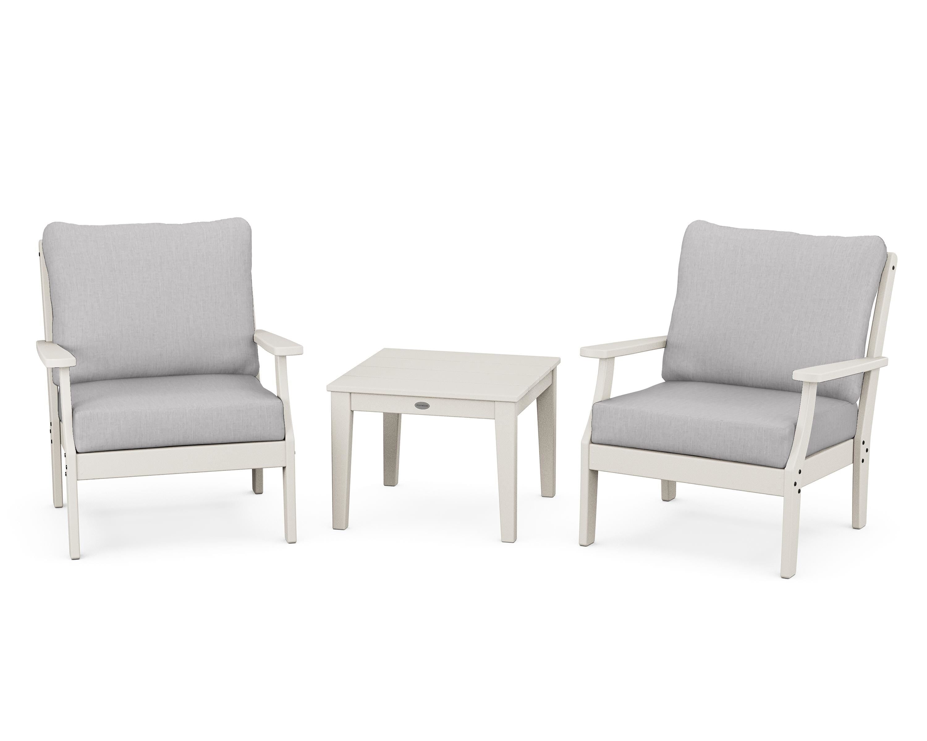 POLYWOOD® Braxton 3-Piece Deep Seating Set in Sand / Granite