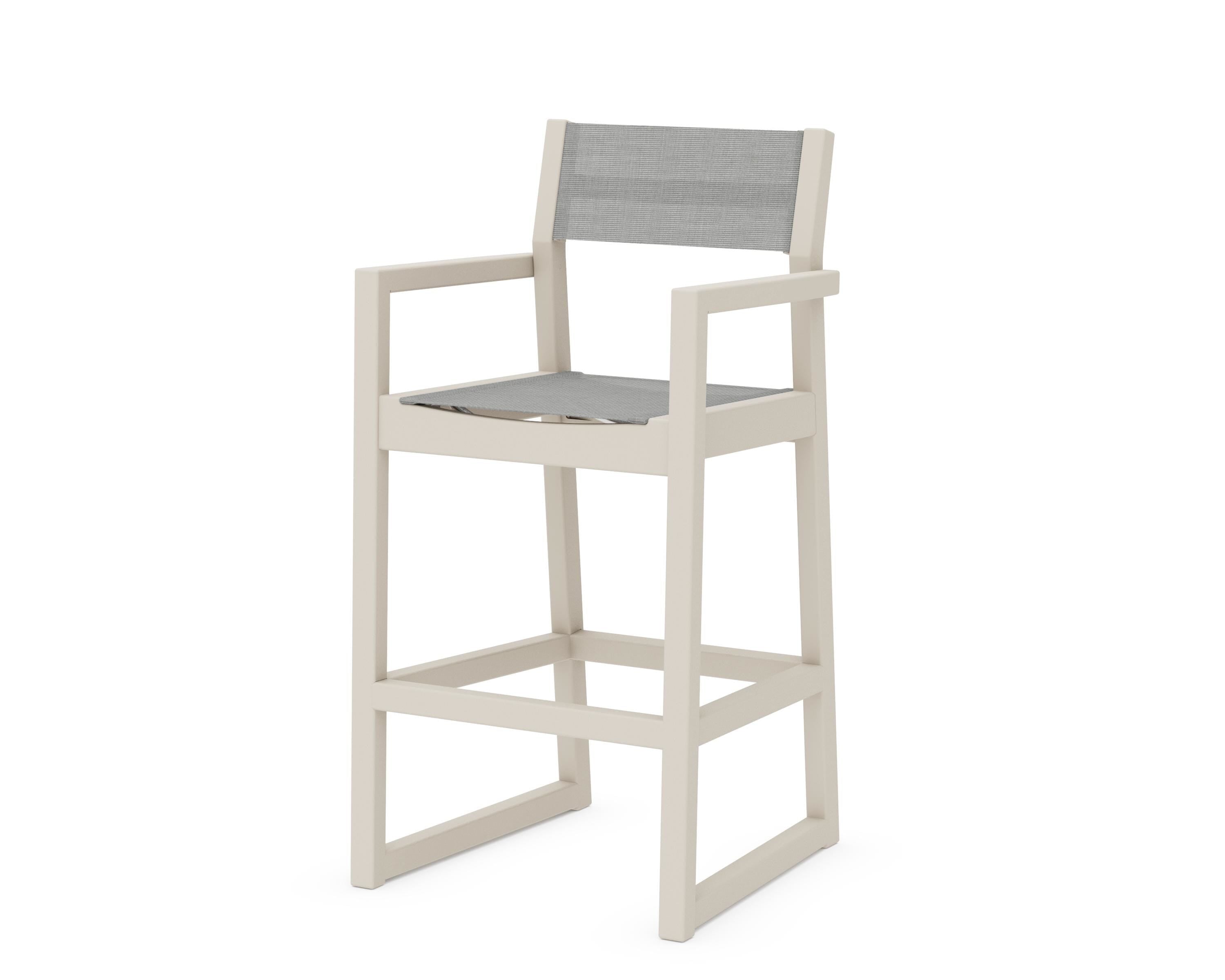 POLYWOOD® EDGE Sling Bar Arm Chair in Sand / Metallic Sling