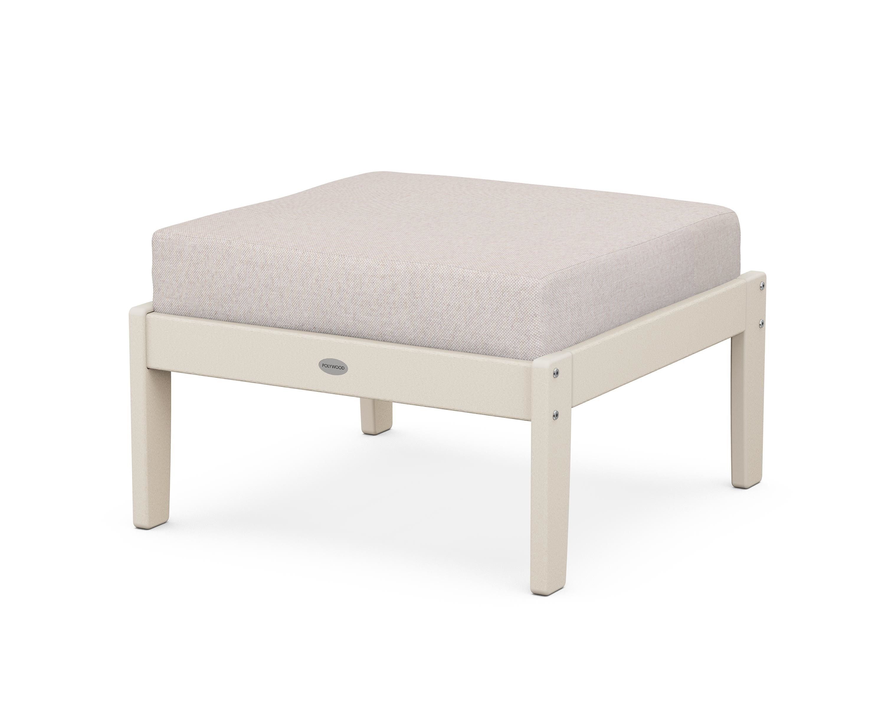 POLYWOOD® Braxton Deep Seating Ottoman in Sand / Dune Burlap