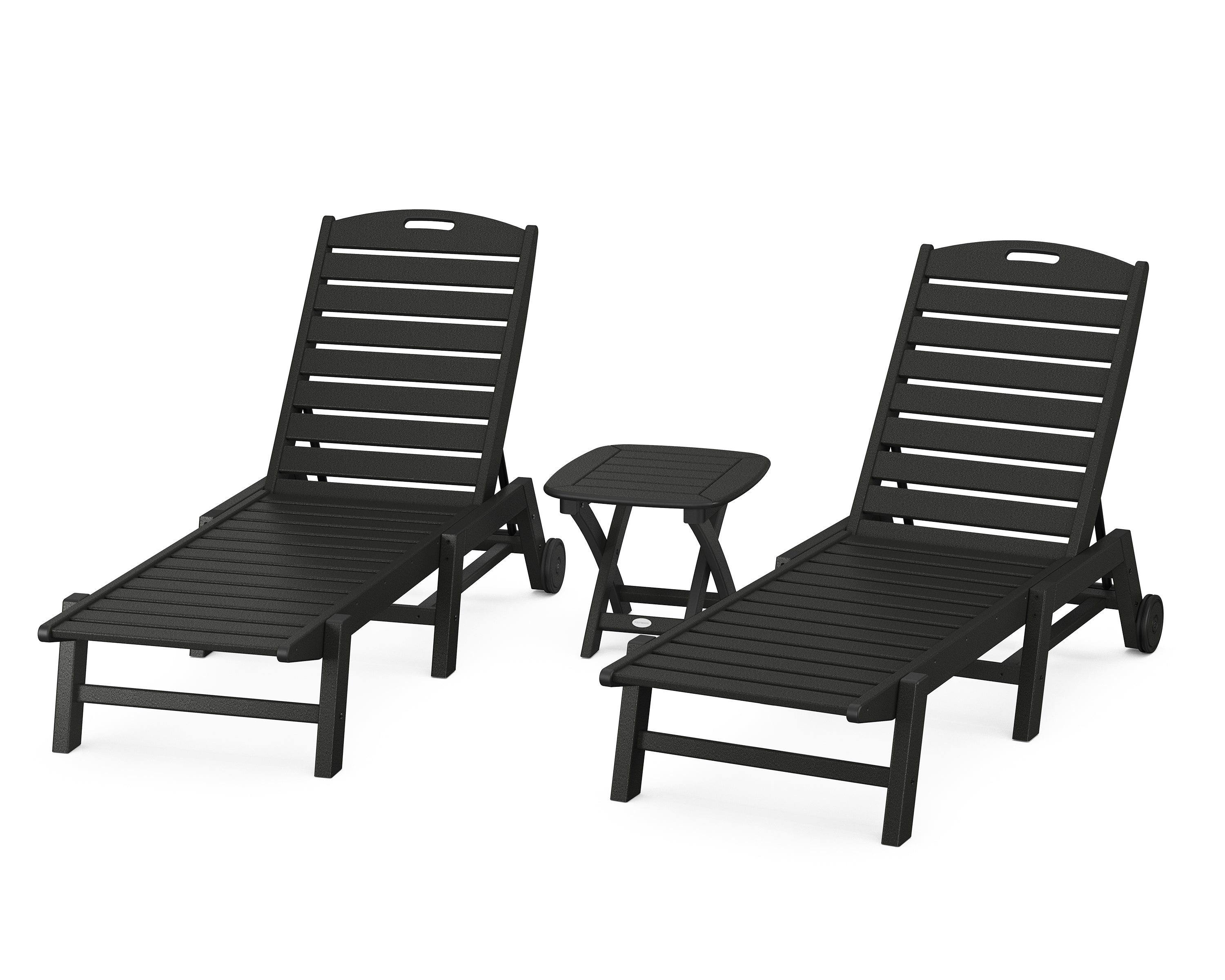 POLYWOOD® Nautical 3-Piece Chaise Set in Black