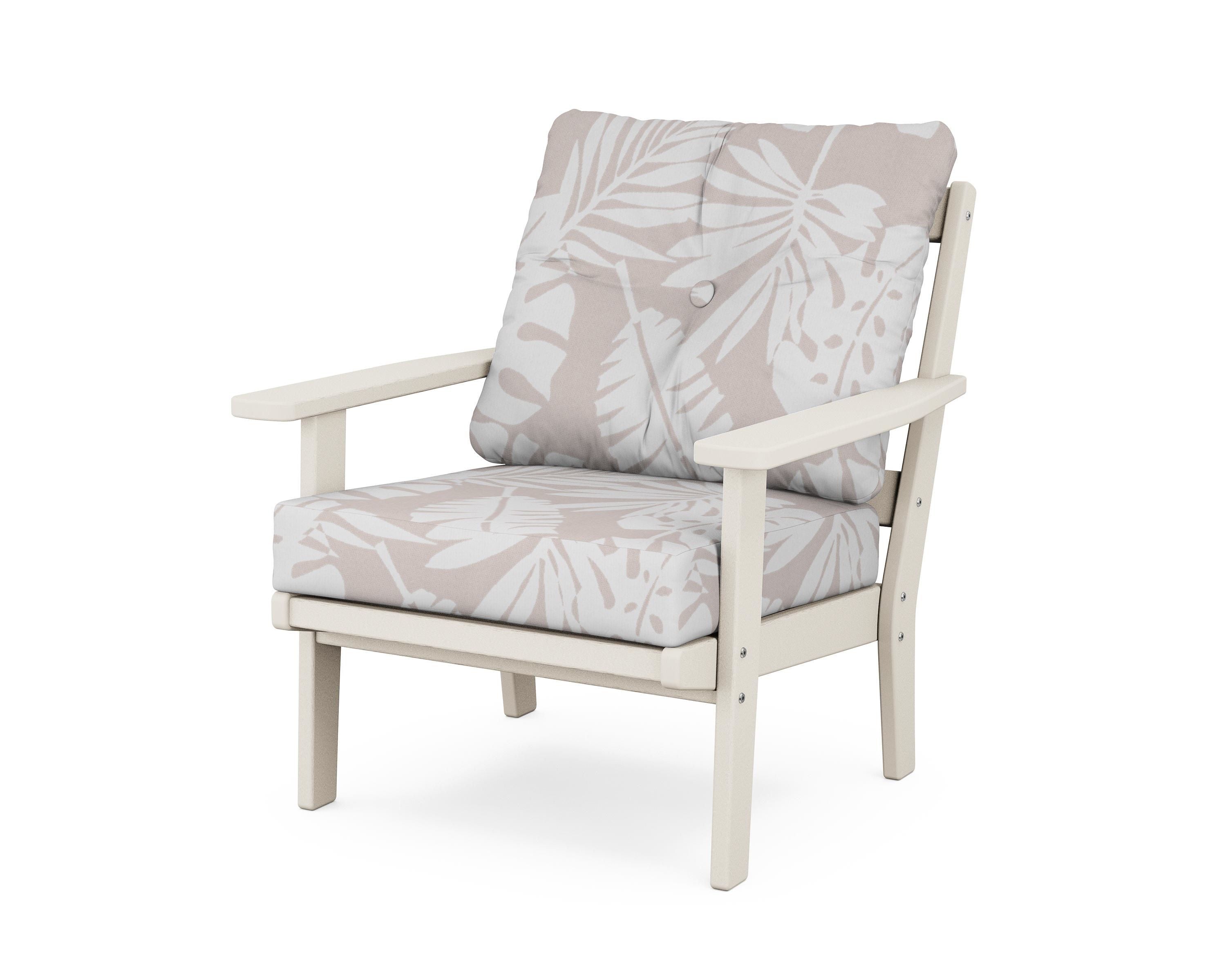 POLYWOOD® Prairie Deep Seating Chair in Sand / Leaf Dune Burlap