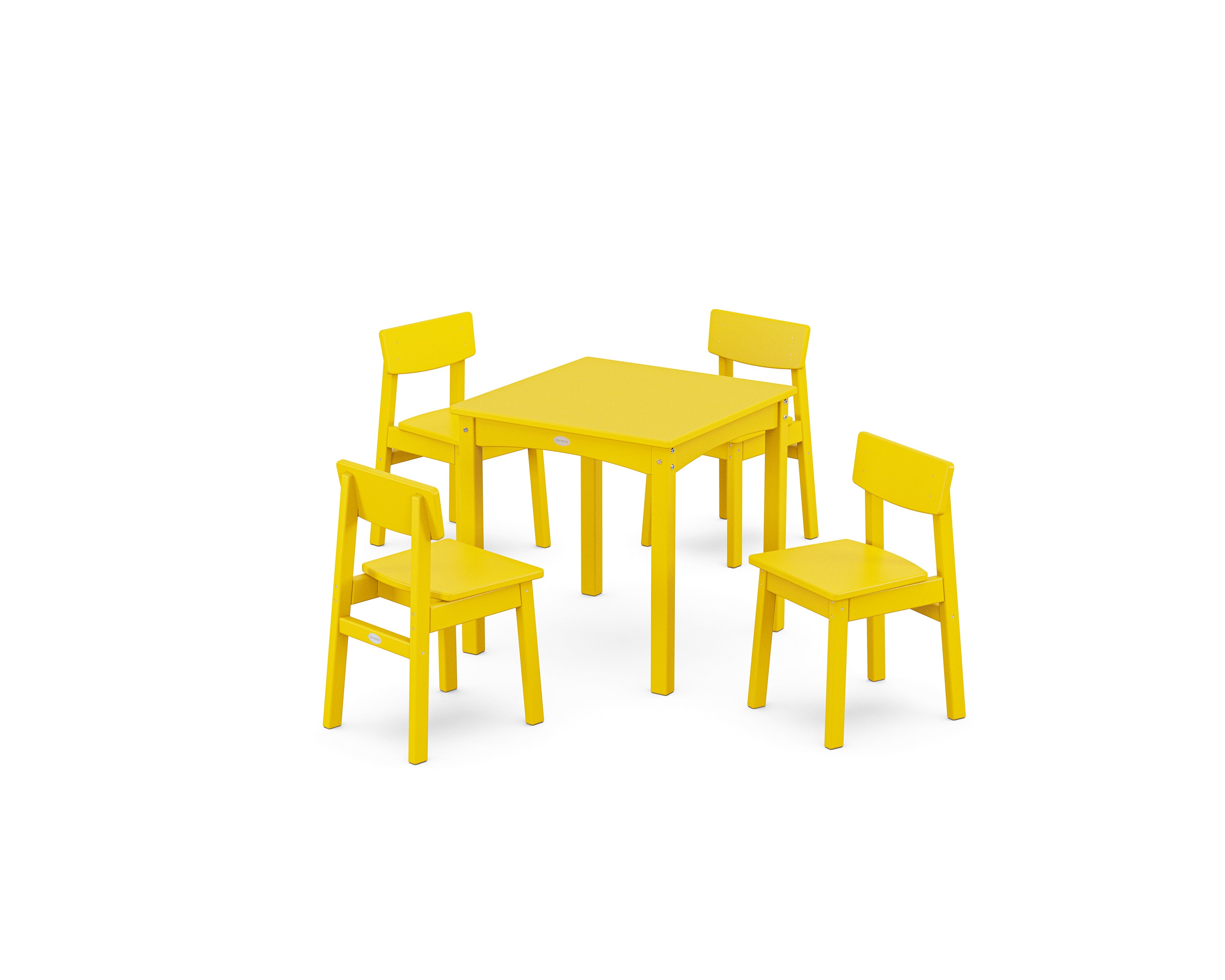 POLYWOOD® Modern Studio Kids 5-Piece Dining Set in Lemon