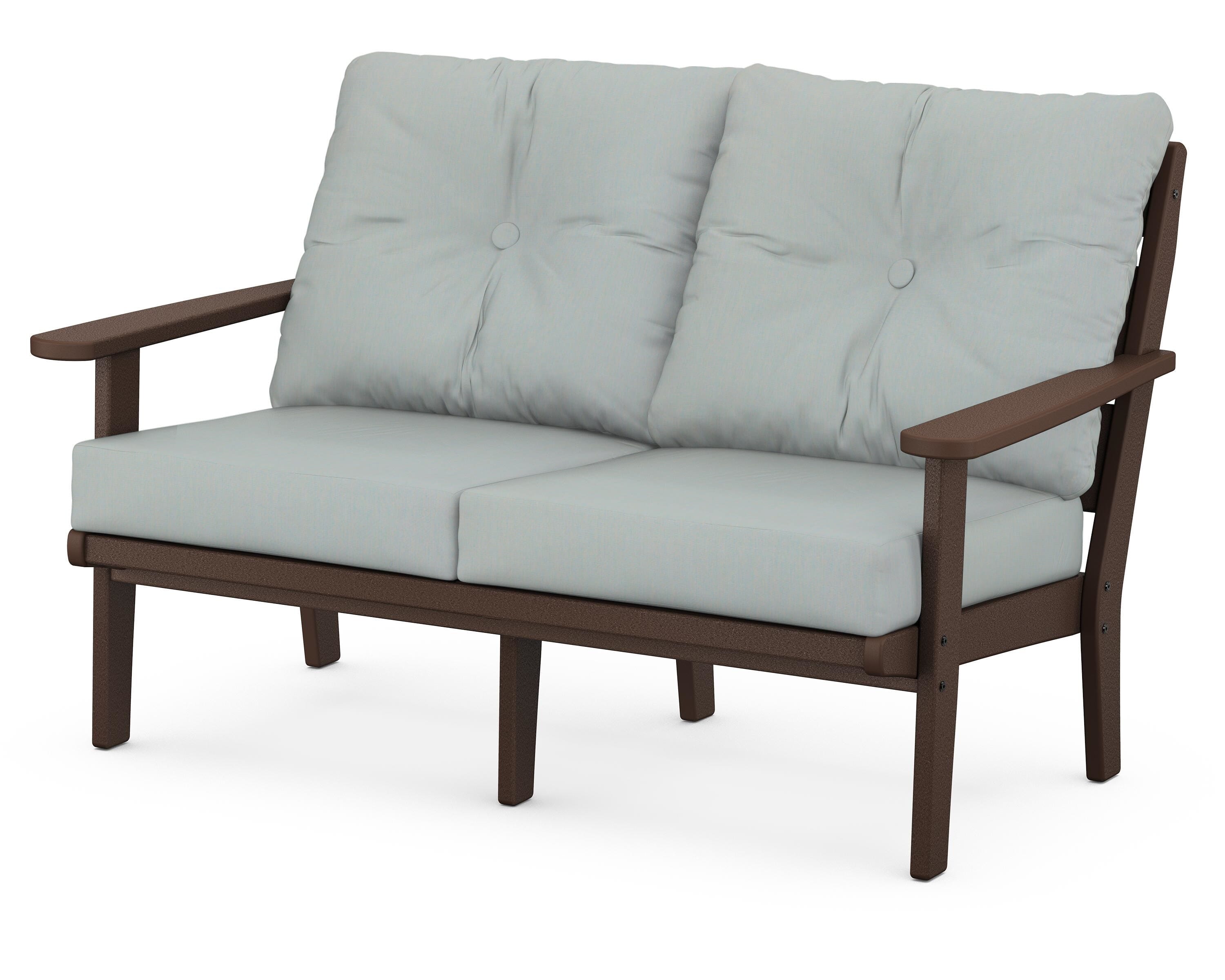 POLYWOOD® Lakeside Deep Seating Loveseat in Mahogany / Spa
