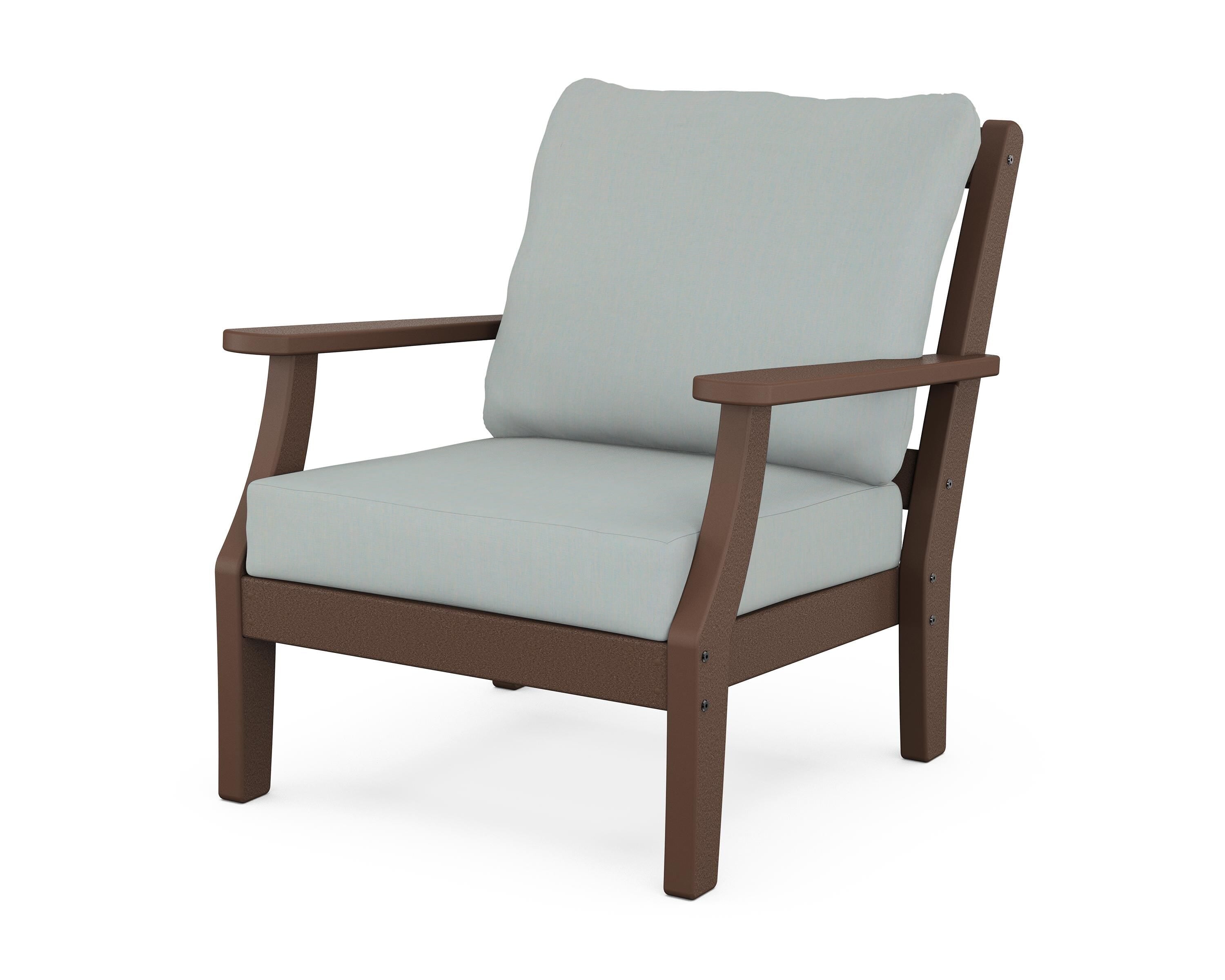 Martha Stewart by POLYWOOD® Chinoiserie Deep Seating Chair in Mahogany / Spa