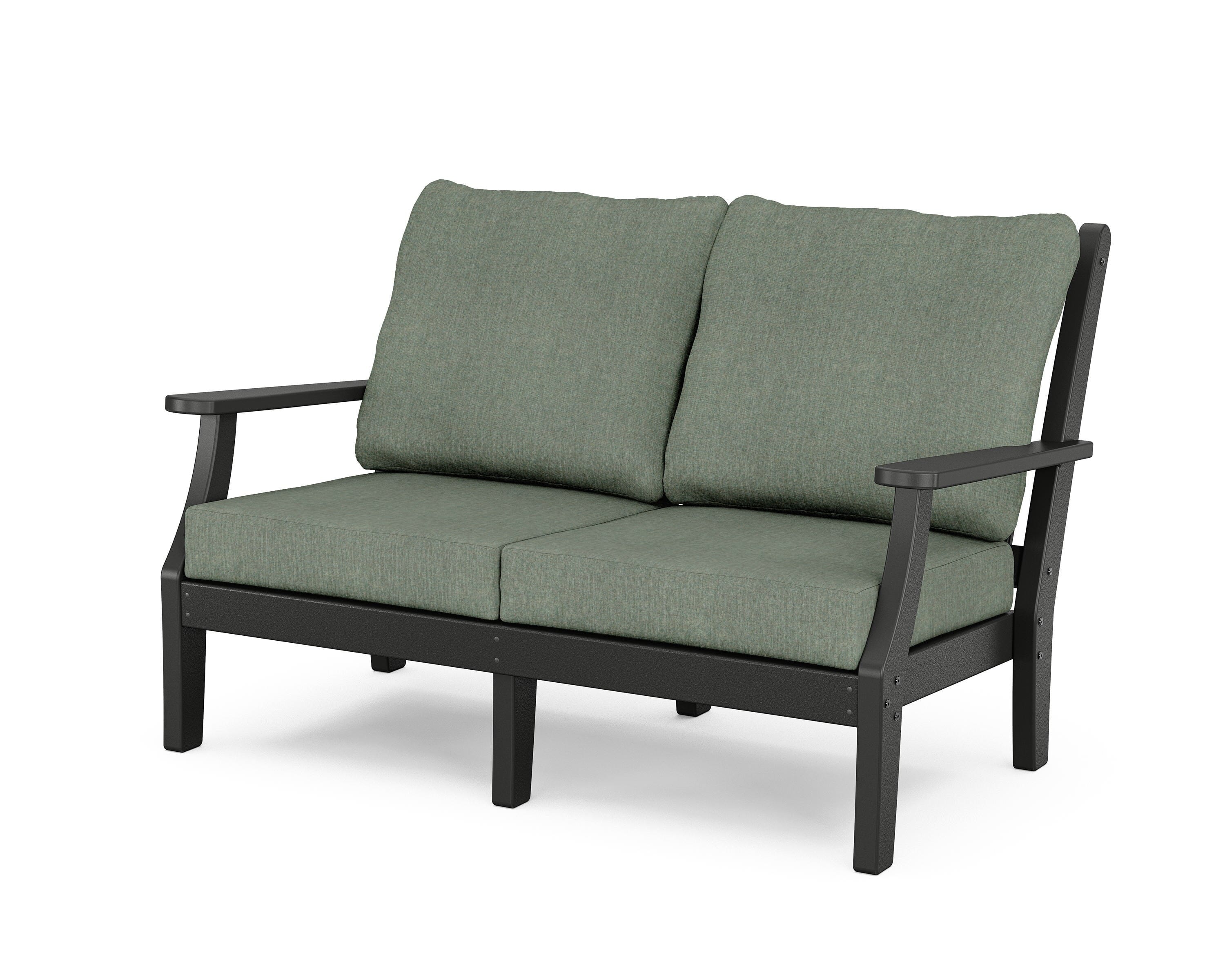 Country Living Wovendale Deep Seating Loveseat in Black / Cast Sage
