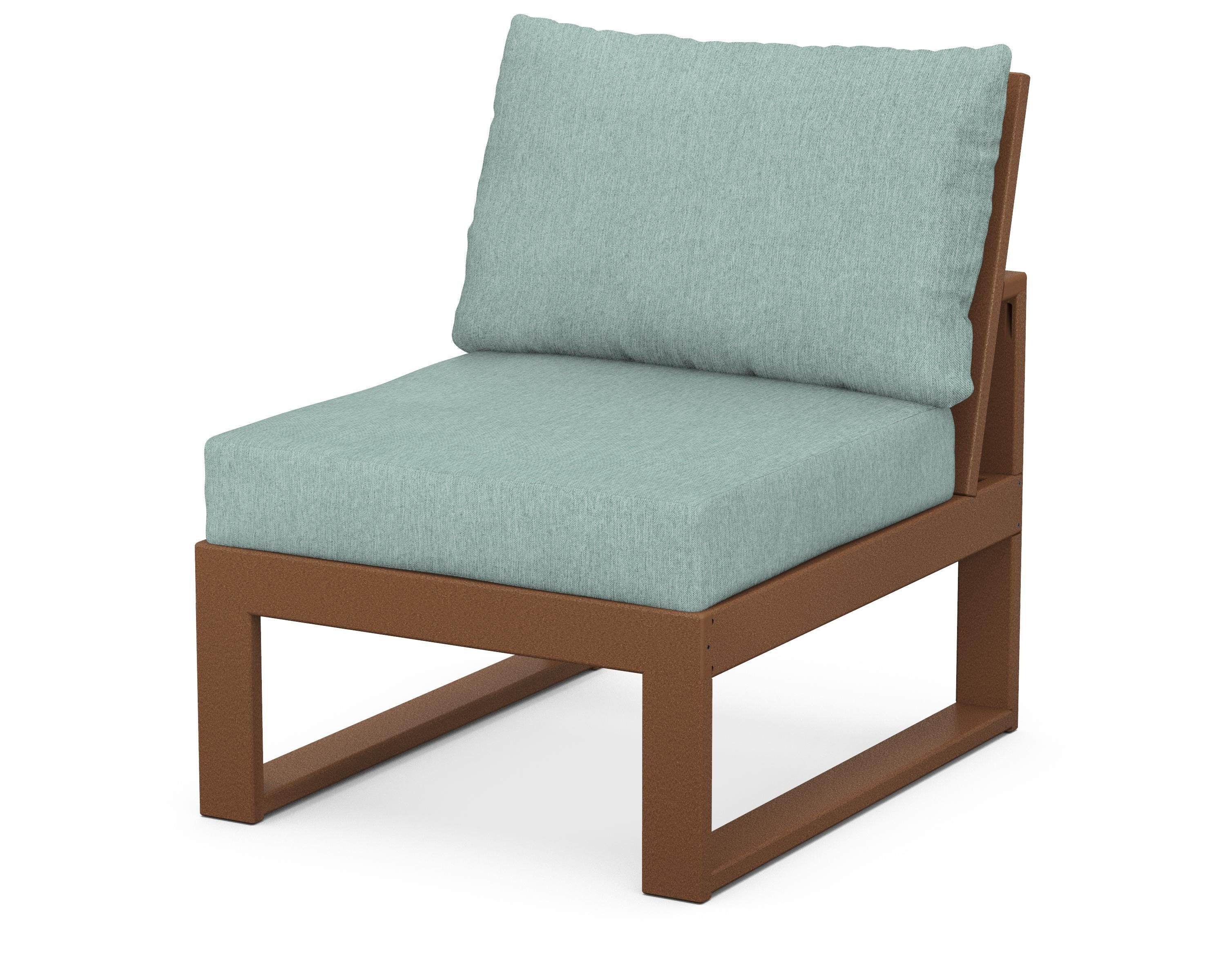 Unbranded Modular Armless Chair in Teak / Glacier Spa