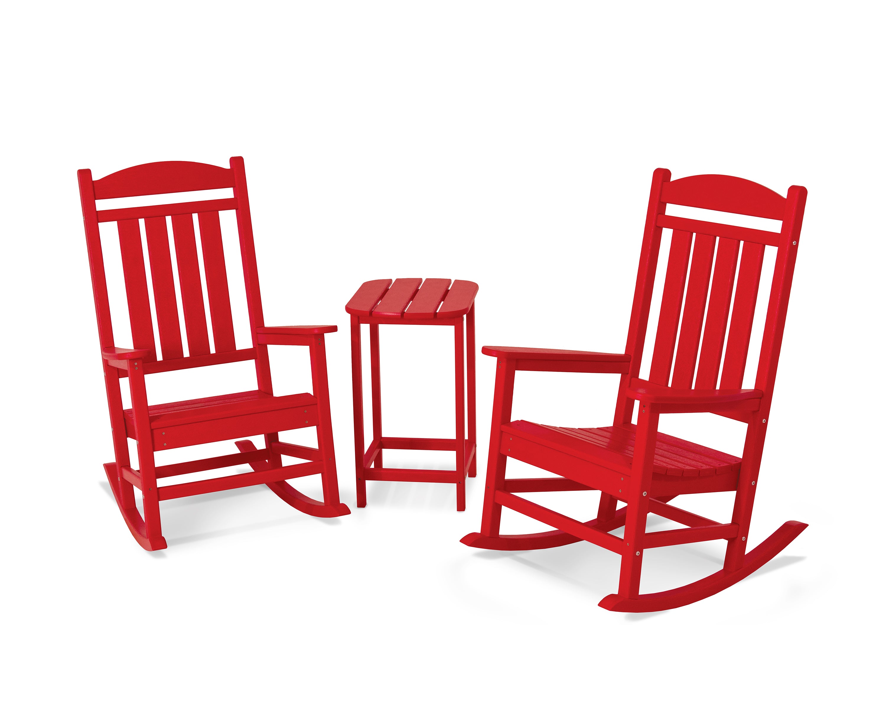 POLYWOOD® Presidential Rocker 3-Piece Set in Sunset Red