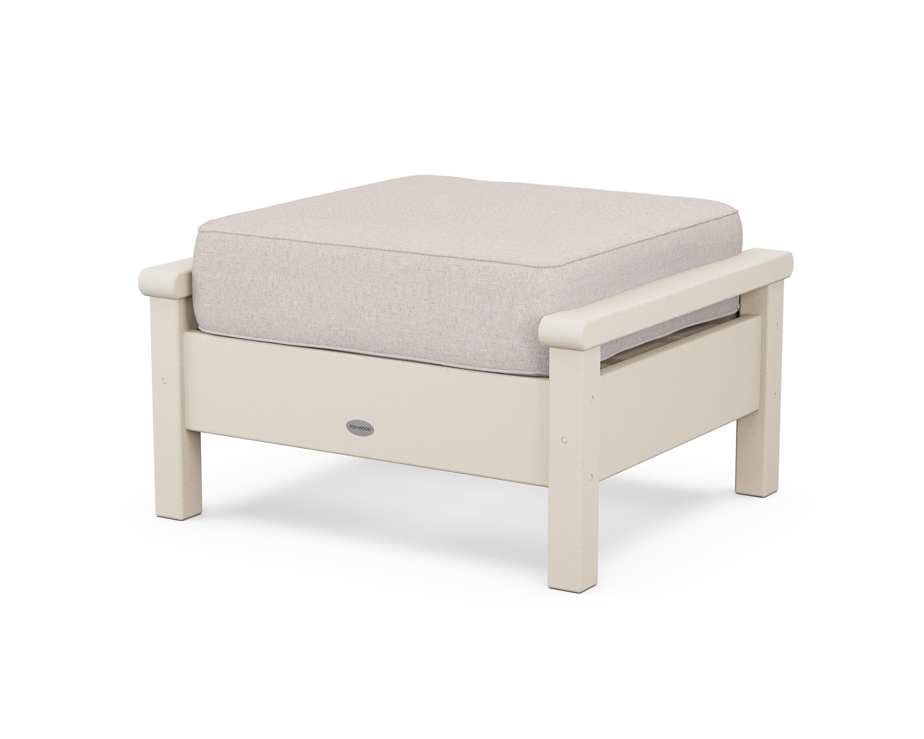POLYWOOD® Harbour Deep Seating Ottoman in Sand / Dune Burlap