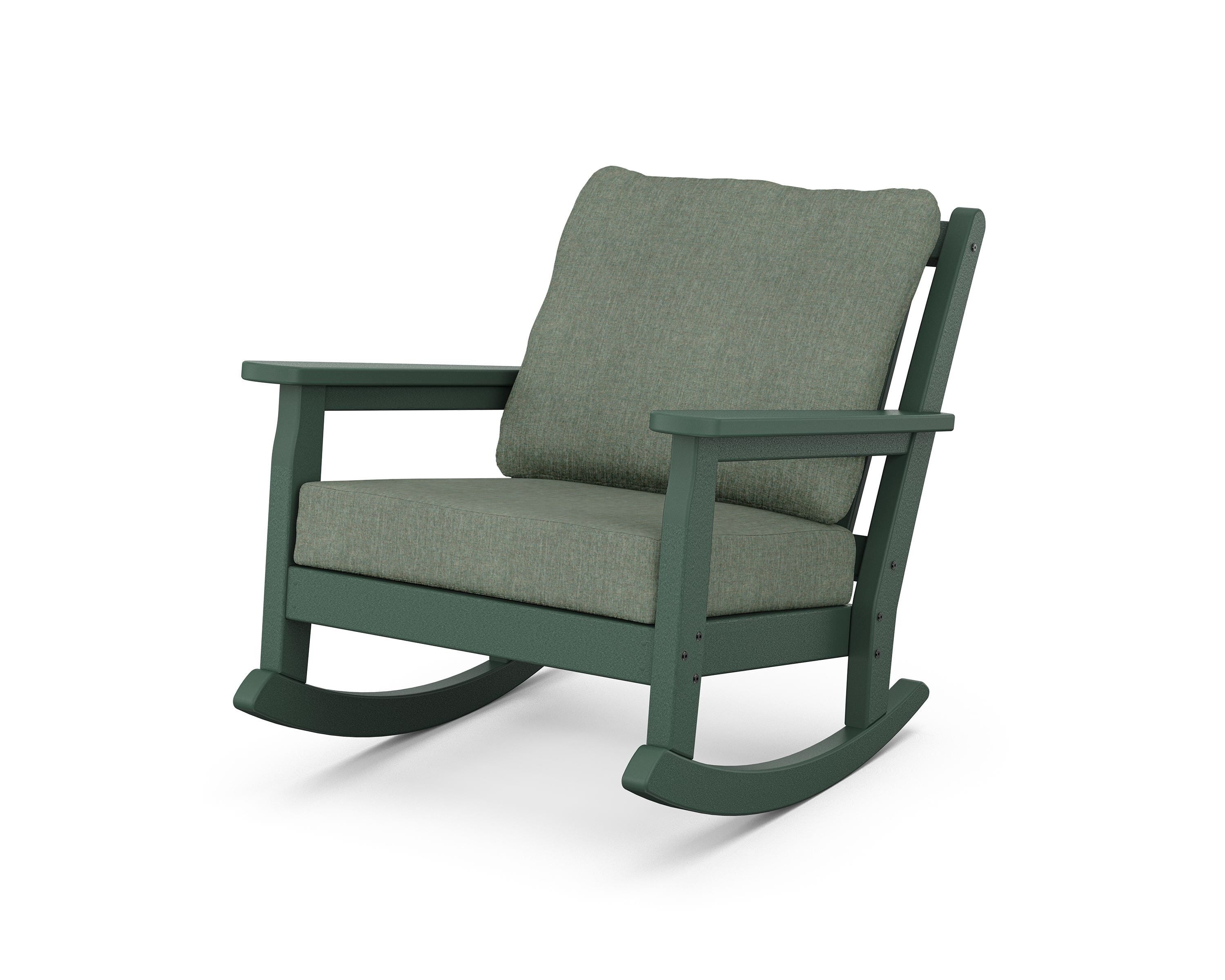 POLYWOOD® Chippendale Deep Seating Rocking Chair in Green / Cast Sage
