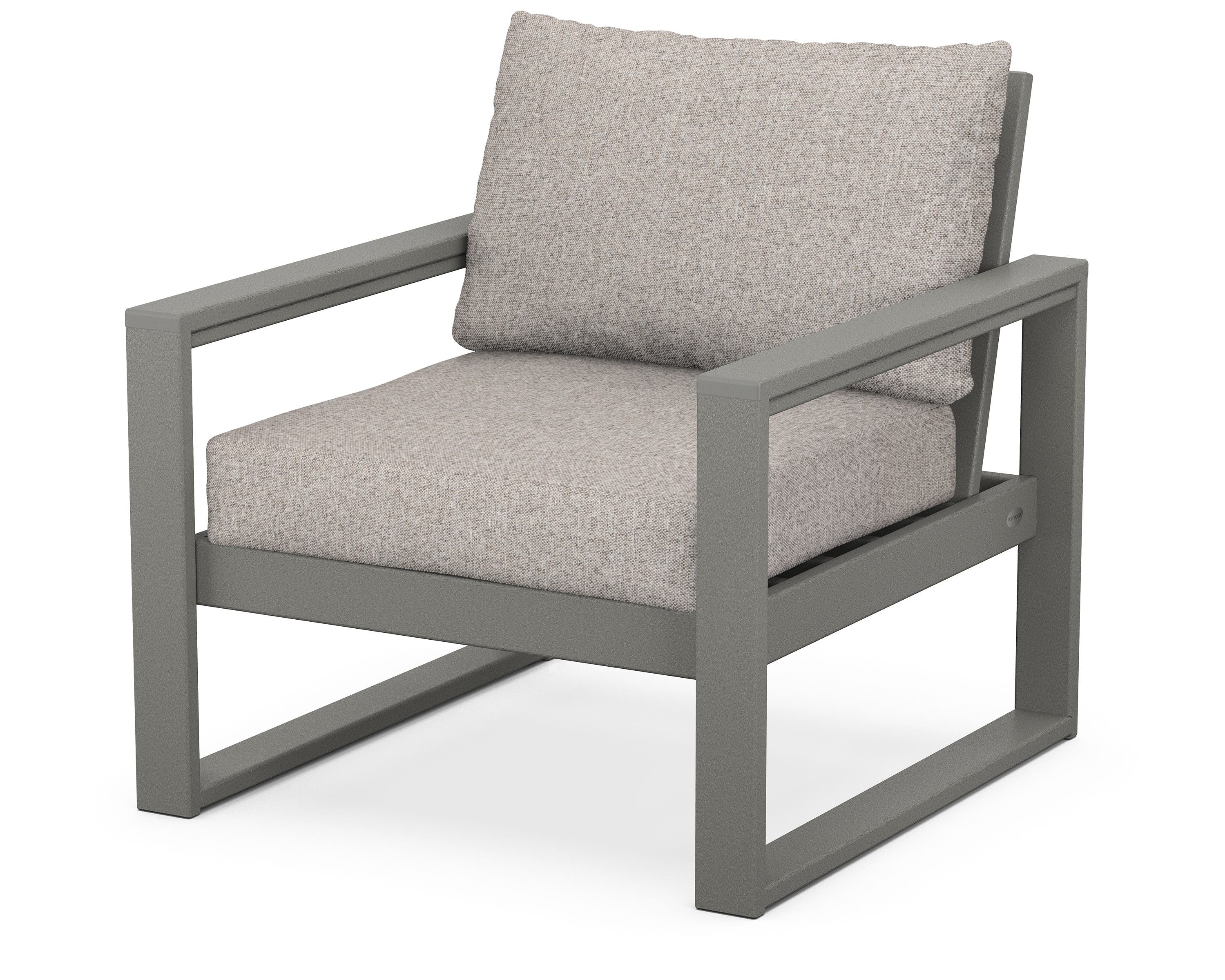 POLYWOOD® EDGE Club Chair in Slate Grey / Weathered Tweed