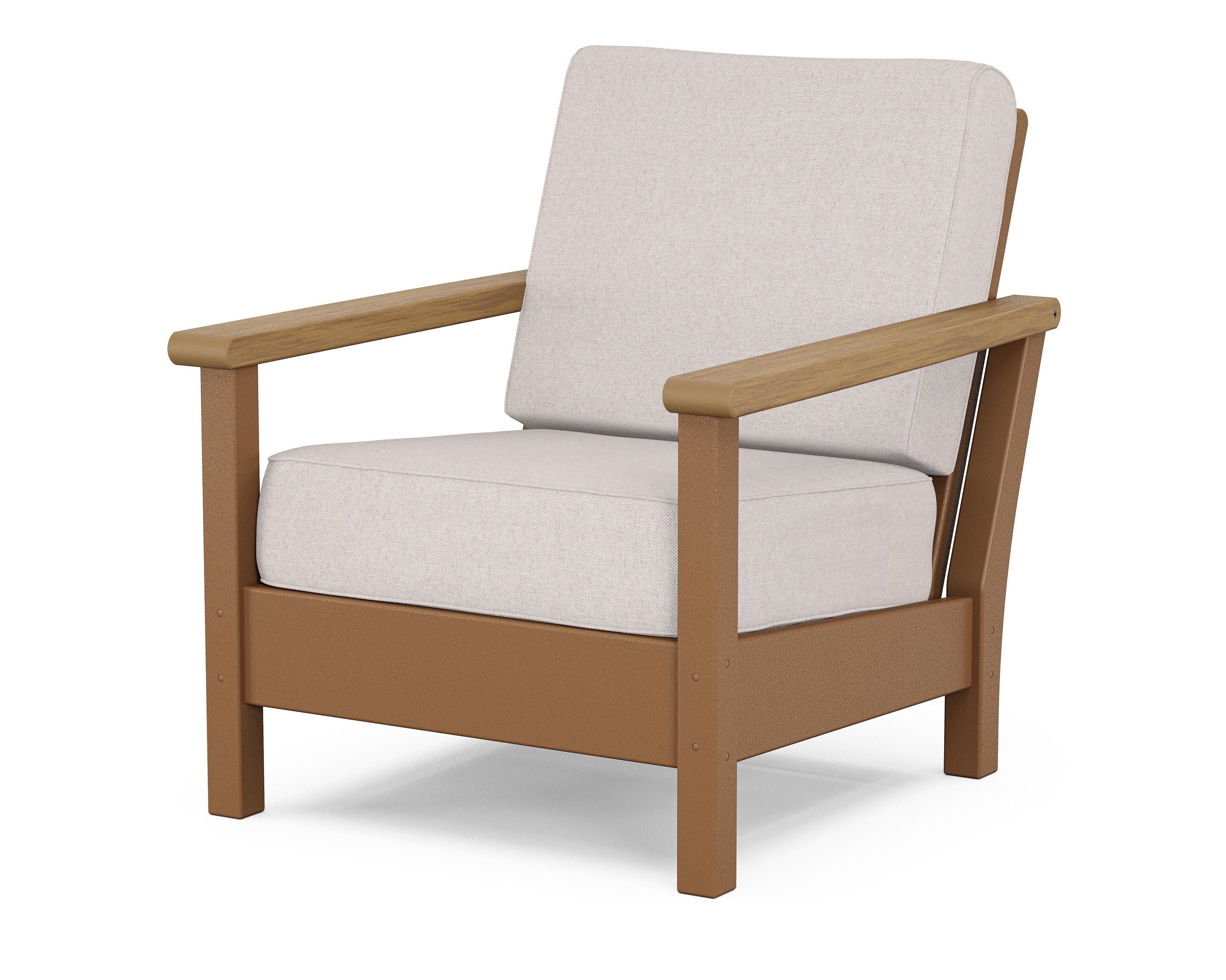 POLYWOOD® Harbour Deep Seating Chair in Teak / Natural / Dune Burlap