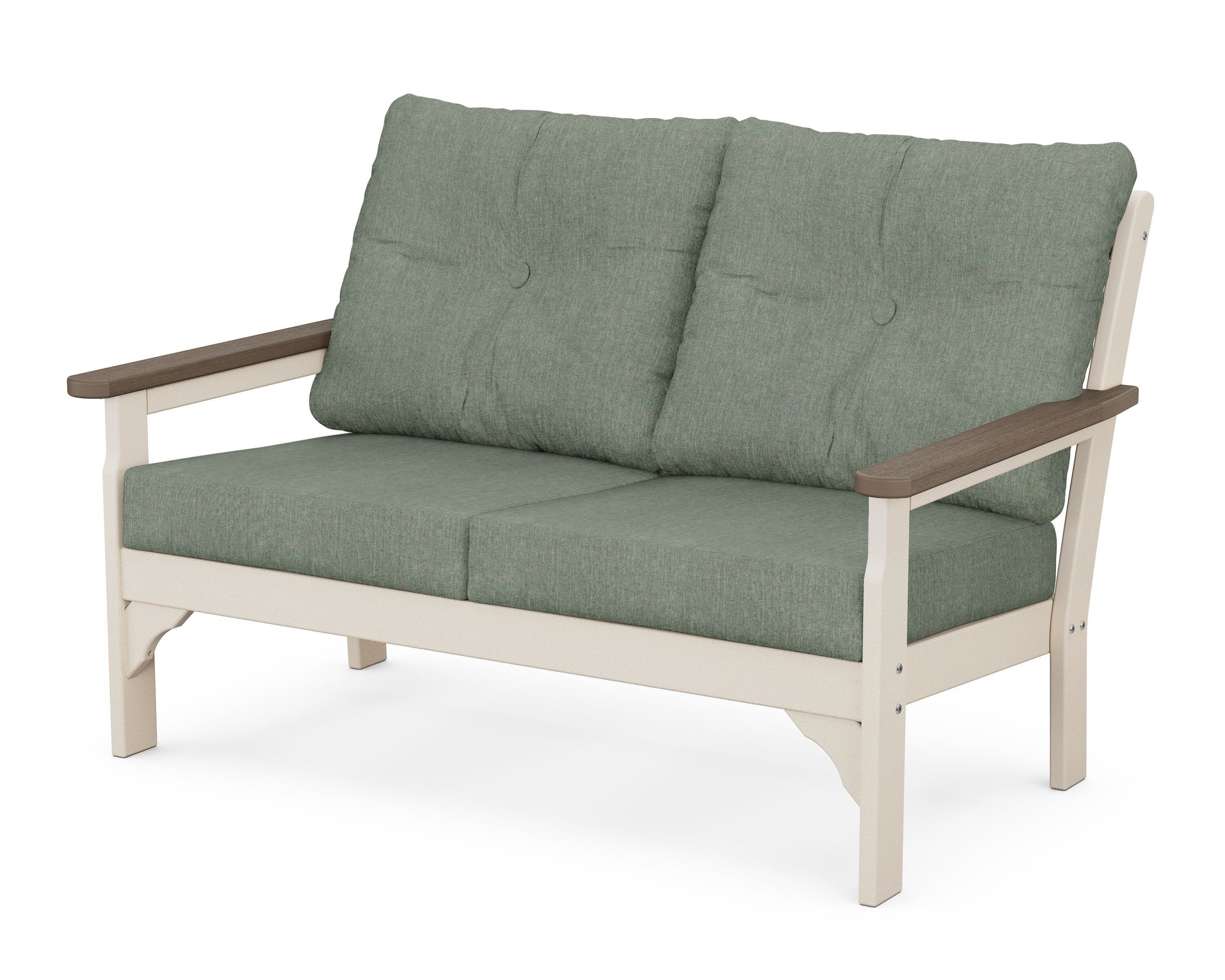 POLYWOOD® Vineyard Deep Seating Loveseat in Sand / Kona / Cast Sage