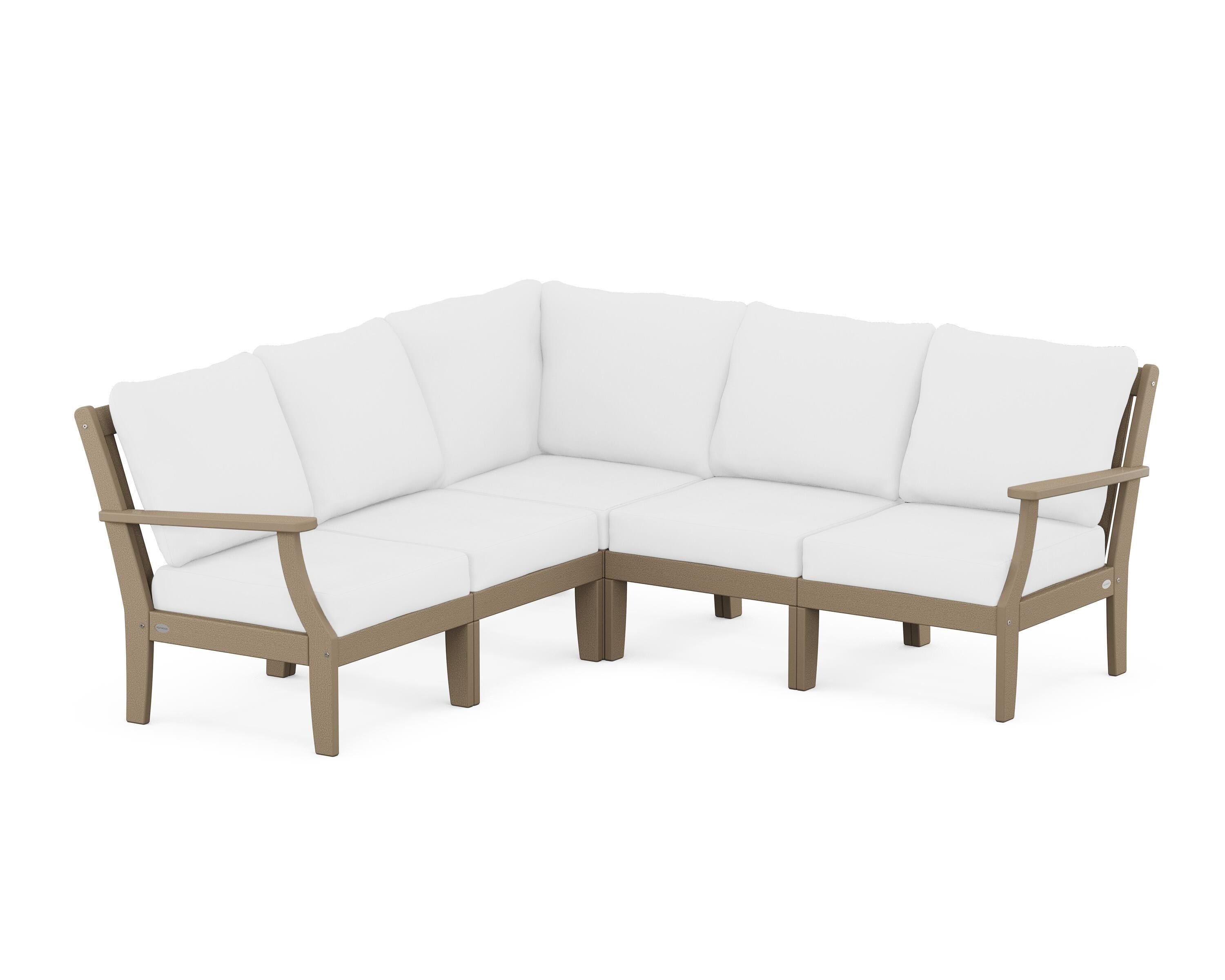 POLYWOOD® Braxton Modular 5-Piece Deep Seating Set in Vintage Sahara / Natural