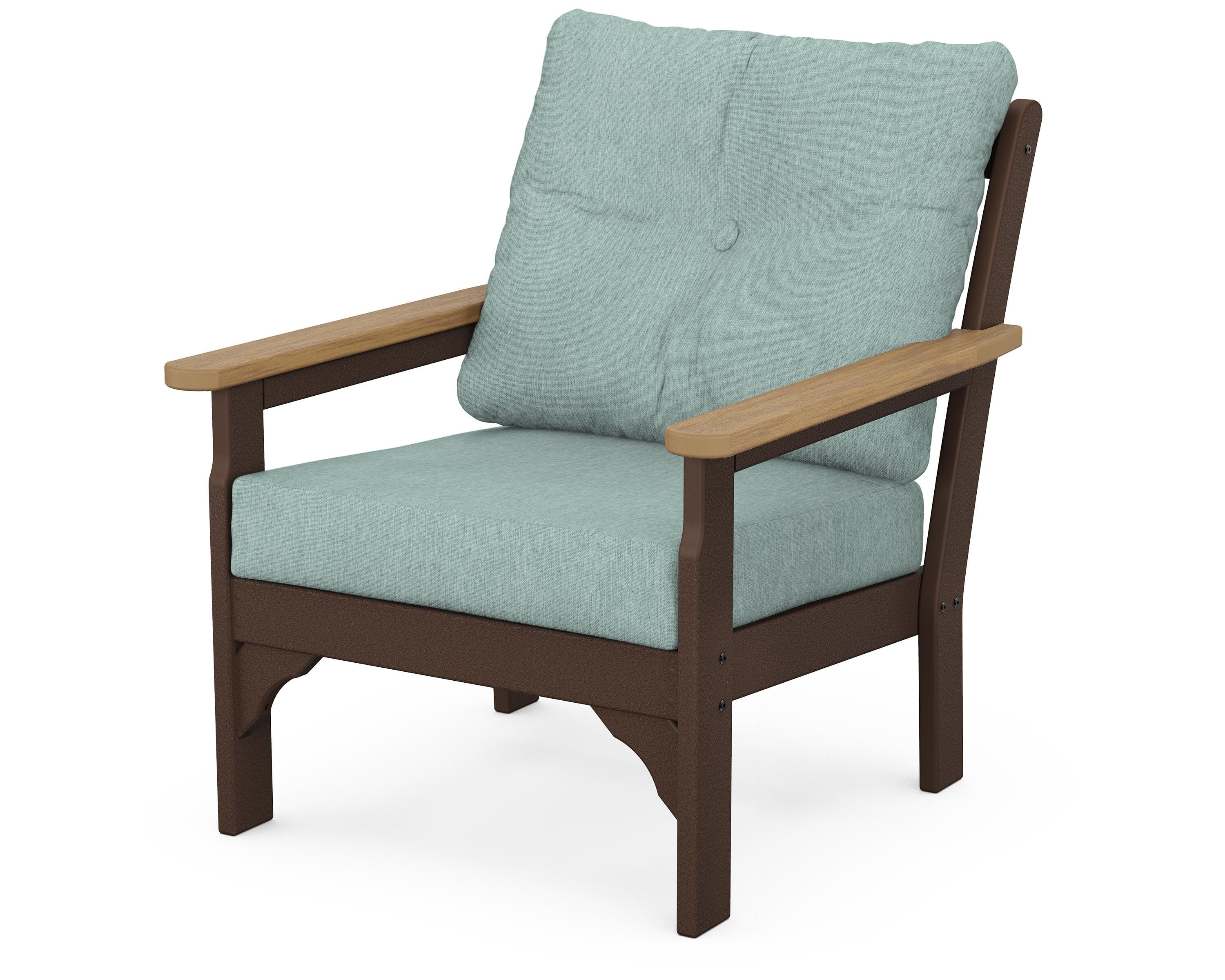 POLYWOOD® Vineyard Deep Seating Chair in Mahogany / Natural / Glacier Spa