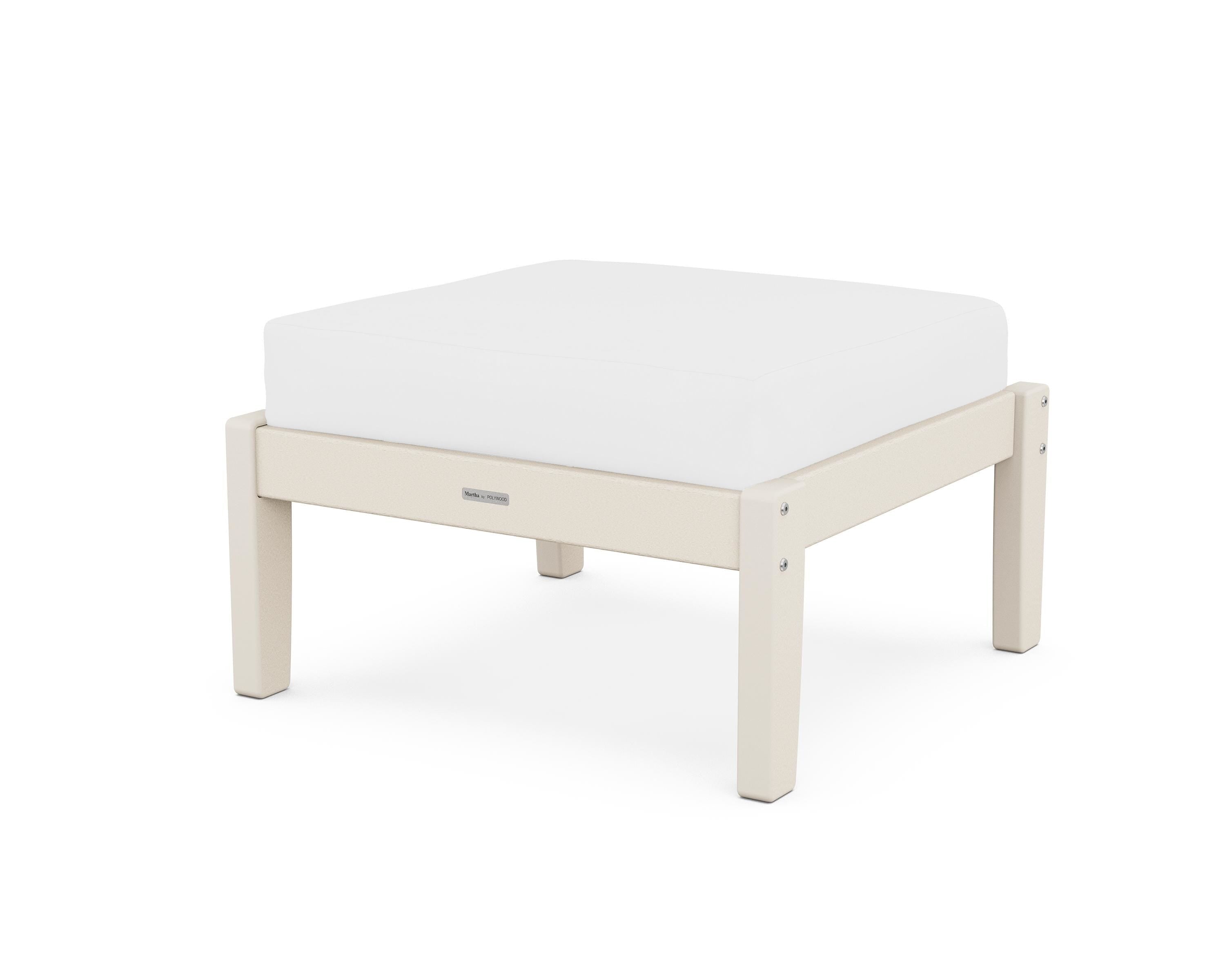 Martha Stewart by POLYWOOD® Chinoiserie Deep Seating Ottoman in Sand / Natural