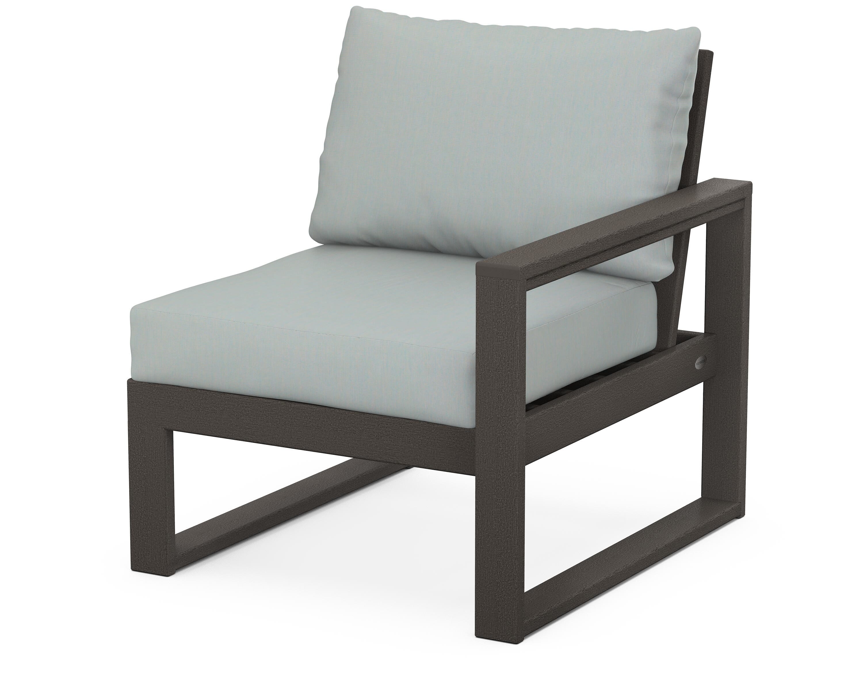POLYWOOD® EDGE Modular Right Arm Chair in Vintage Coffee / Spa