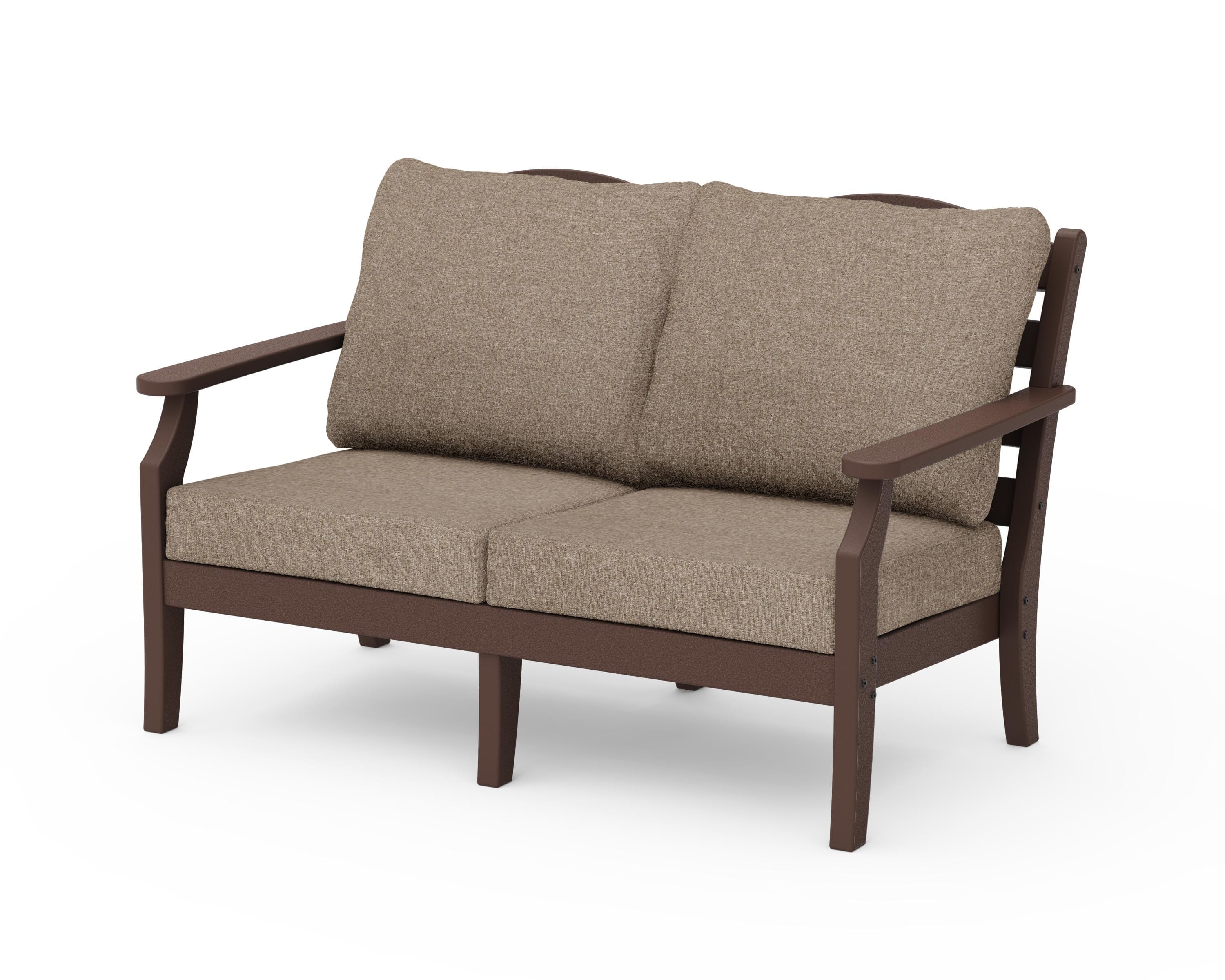 Draper James™ by POLYWOOD® Savannah Deep Seating Loveseat in Mahogany / Spiced Burlap