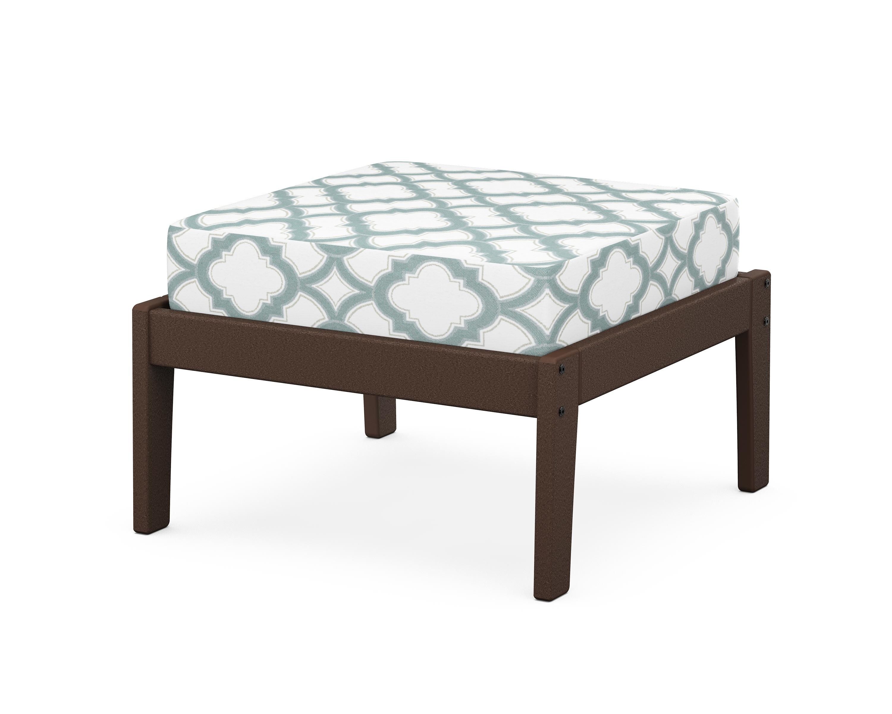 Unbranded Deep Seating Ottoman in Mahogany / Trellis Glacier Spa