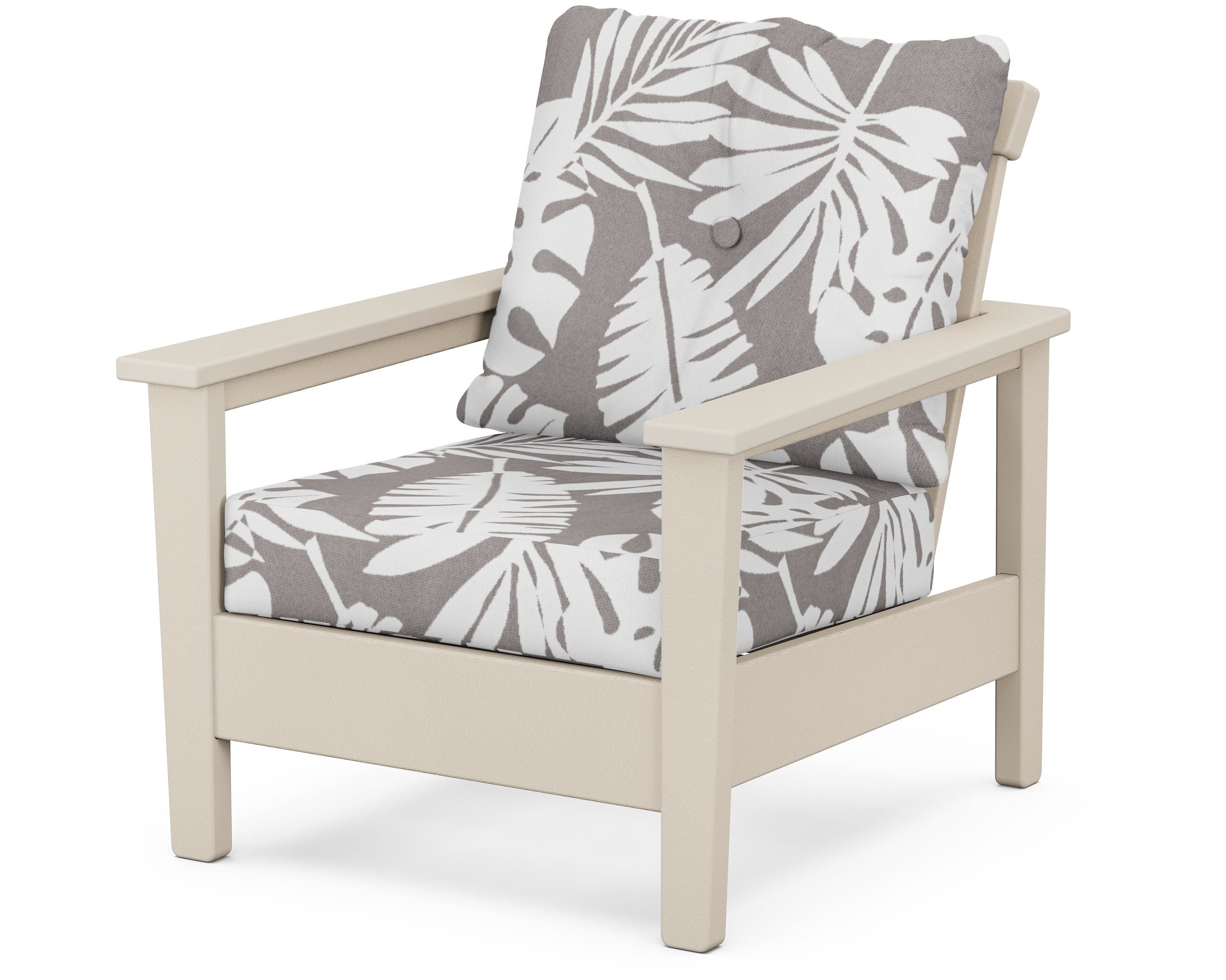POLYWOOD® Prescott Deep Seating Chair in Sand / Leaf Grey Mist