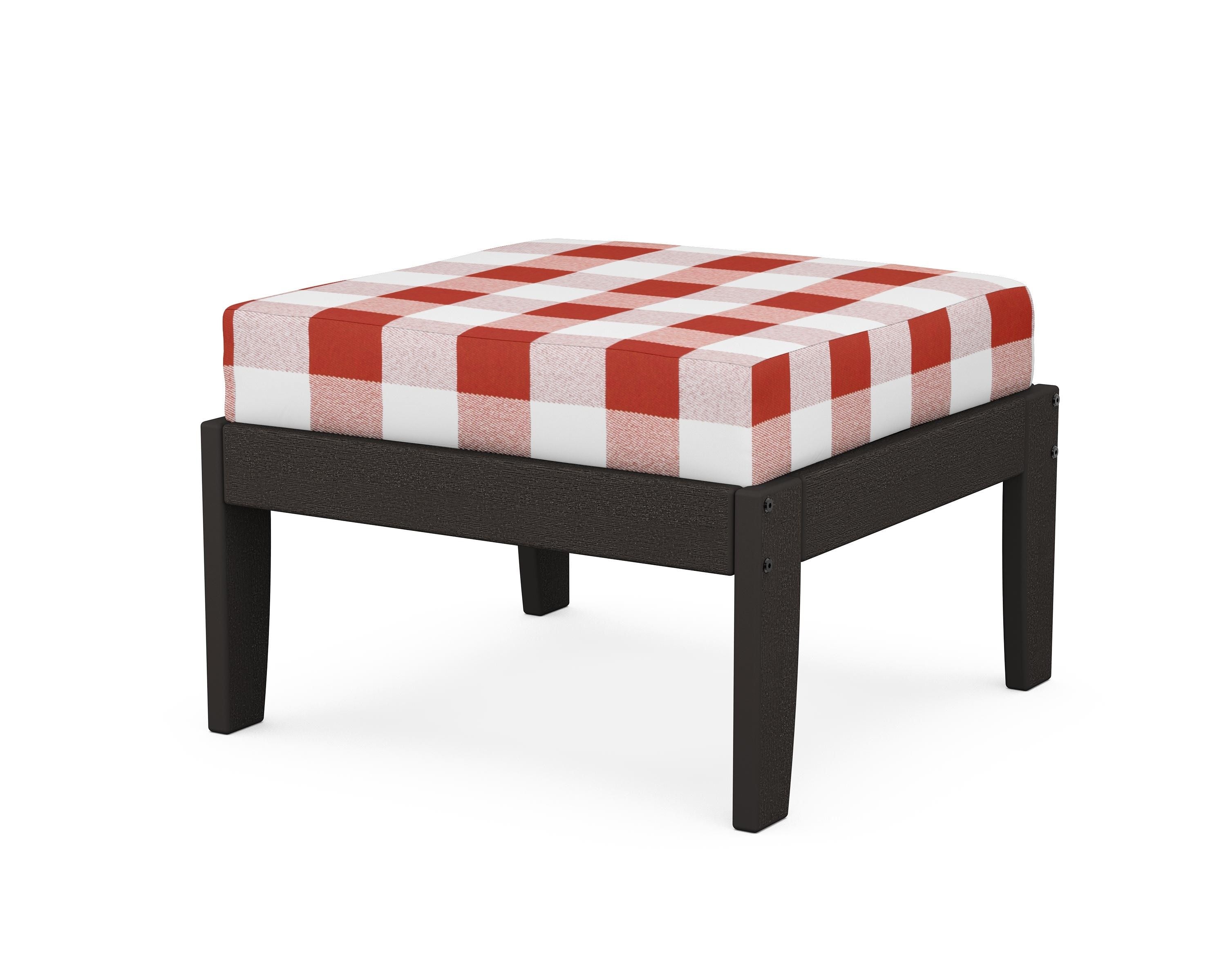 Unbranded Modular Ottoman - Classic in Vintage Coffee / Buffalo Plaid Crimson