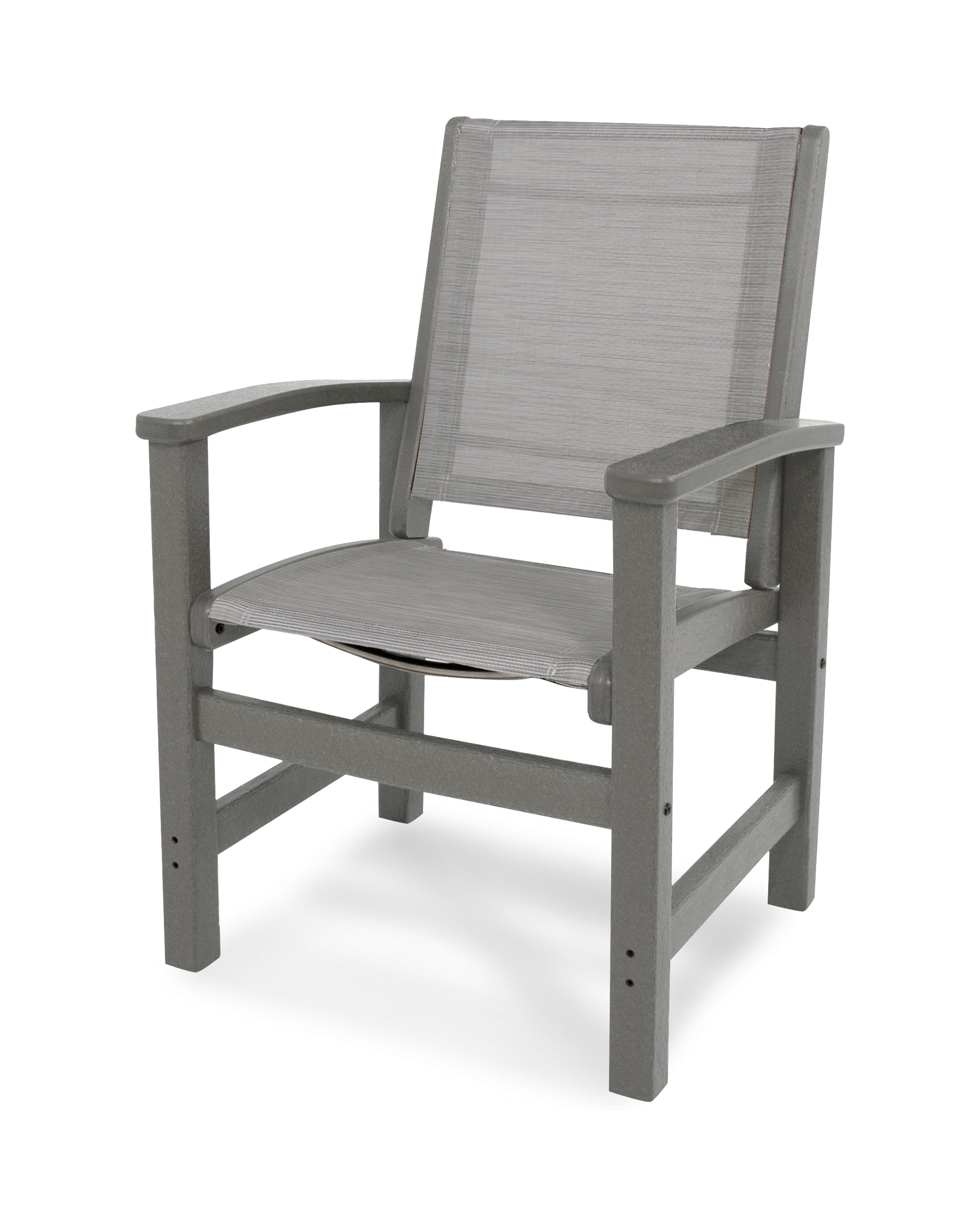 POLYWOOD® Coastal Dining Chair in Slate Grey / Metallic Sling