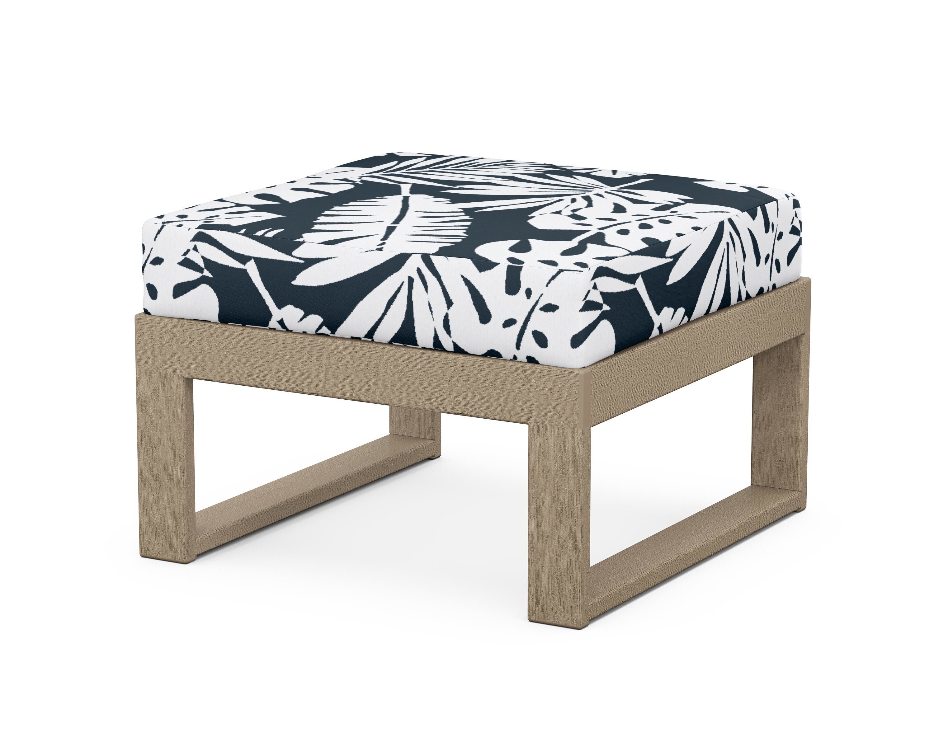 Unbranded Modular Ottoman - Modern in Vintage Sahara / Leaf Marine Indigo