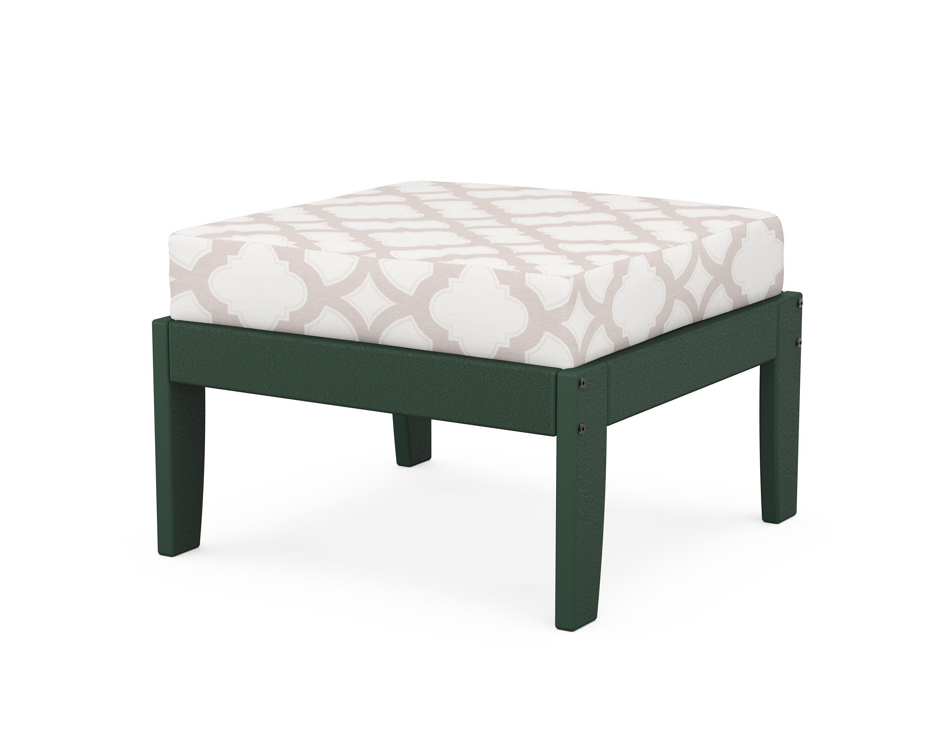 Unbranded Modular Ottoman - Classic in Green / Trellis Dune Burlap