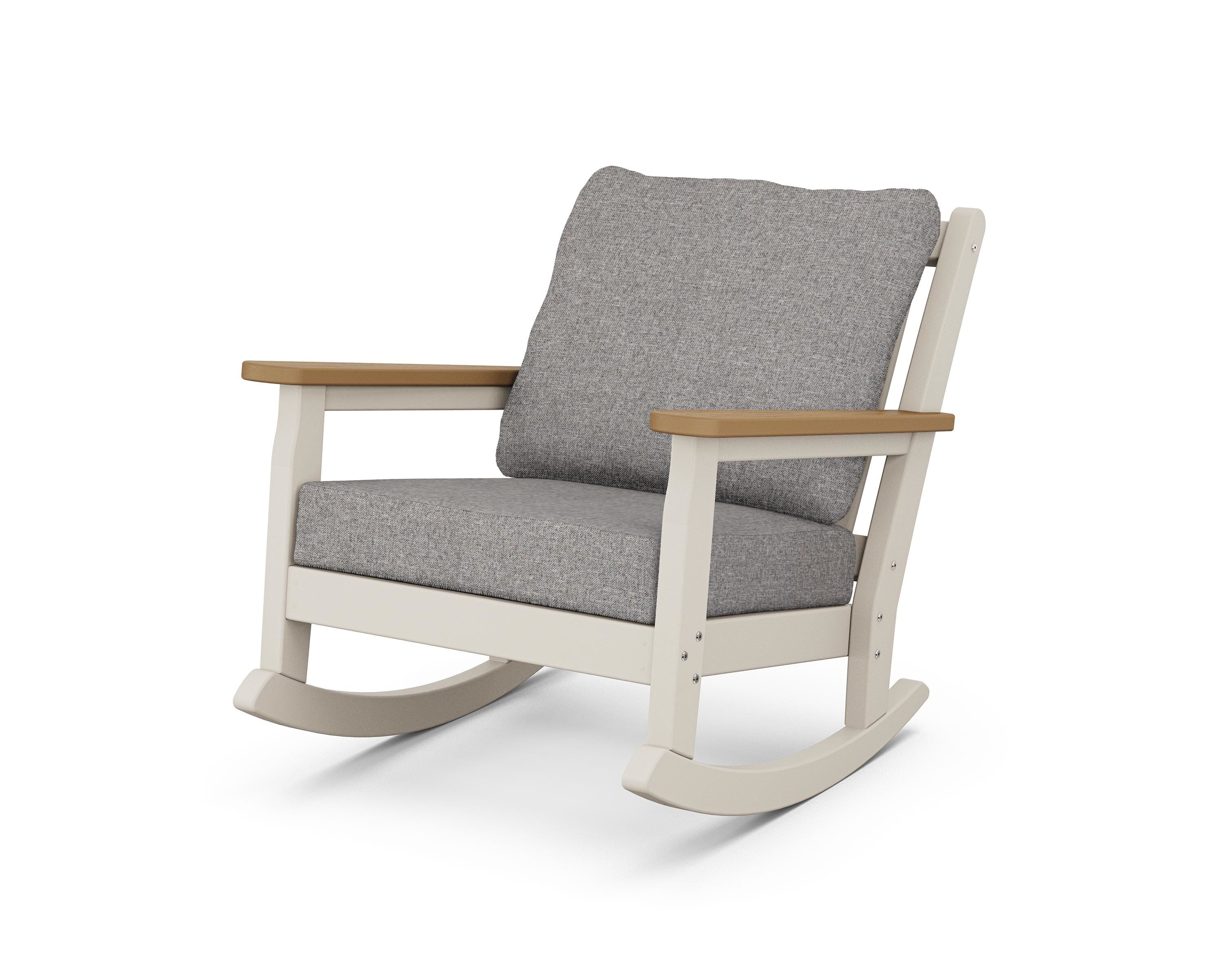 POLYWOOD® Chippendale Deep Seating Rocking Chair in Sand / Natural / Grey Mist