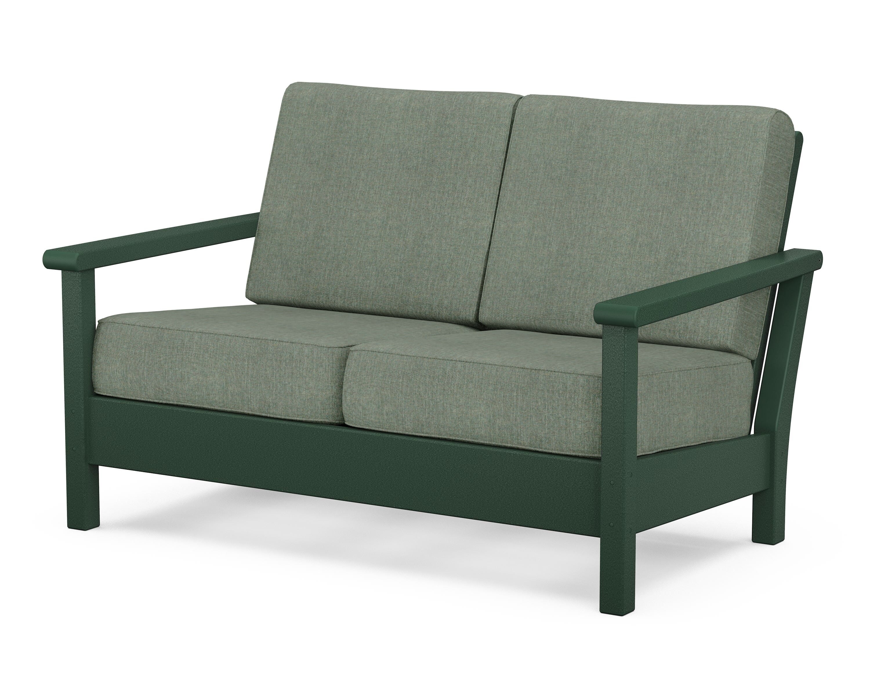POLYWOOD® Harbour Deep Seating Loveseat in Green / Cast Sage